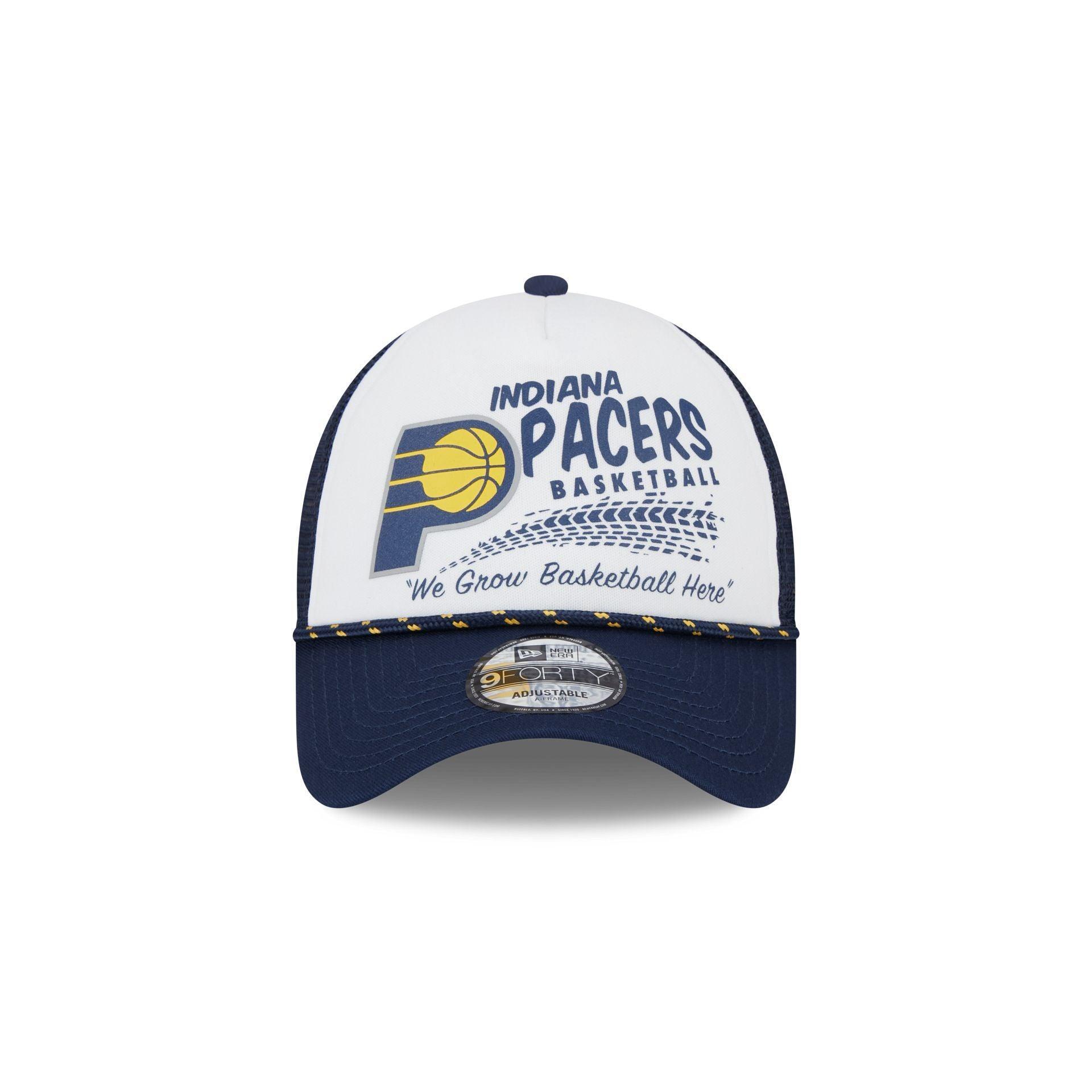 Indiana Pacers 2024 Rally Drive White 9FORTY A-Frame Trucker Hat Male Product Image