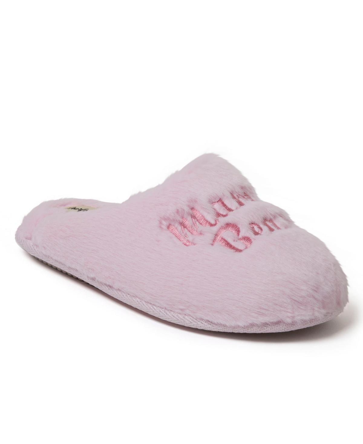 Women's Dearfoams Bailey Faux Fur Scuff Slippers, Size: Large, Hyacinth Product Image