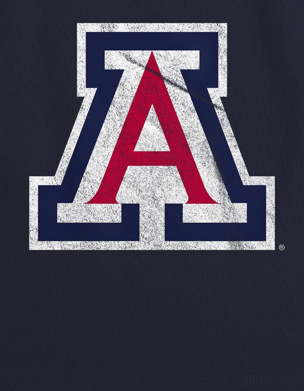 THE UNIVERSITY OF ARIZONA Distressed Primary Logo Womens Cropped Tank Top Product Image