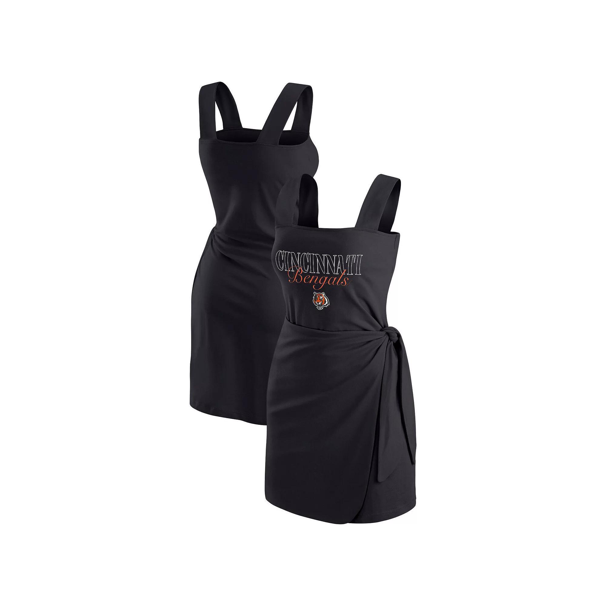 Women's WEAR by Erin Andrews  Black Las Vegas Raiders Wrap Dress, Size: XS, Lvr Black Product Image