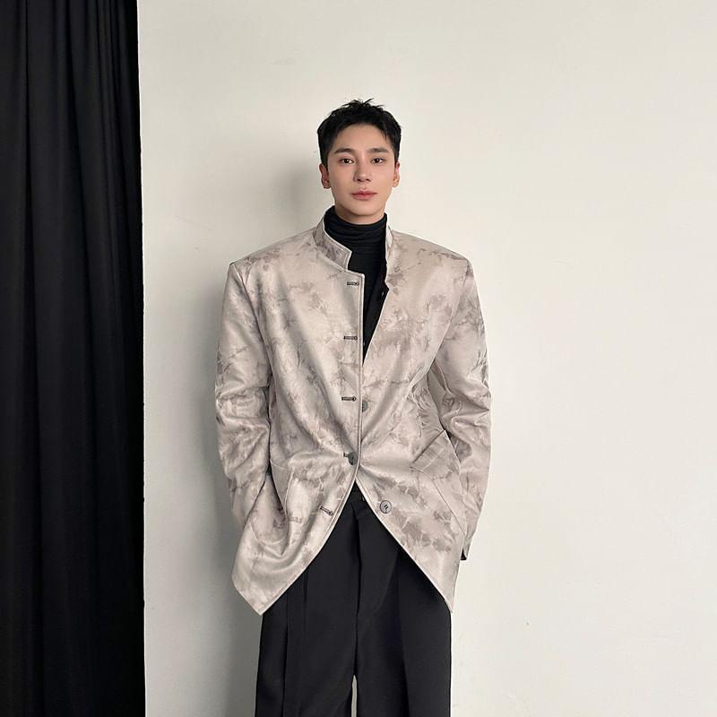 Print Button-Up Blazer Product Image
