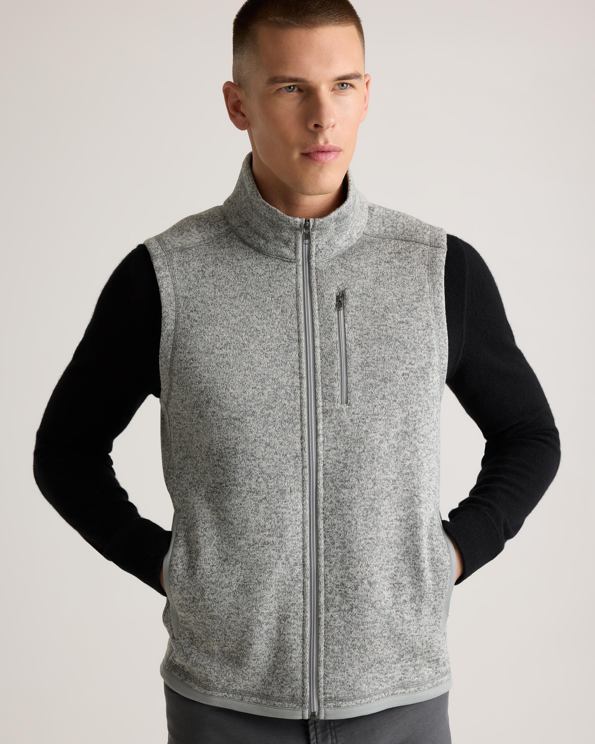 Quince | Men's Sweater-Knit Fleece Full-Zip Vest Size XL, Recycled Polyester Product Image