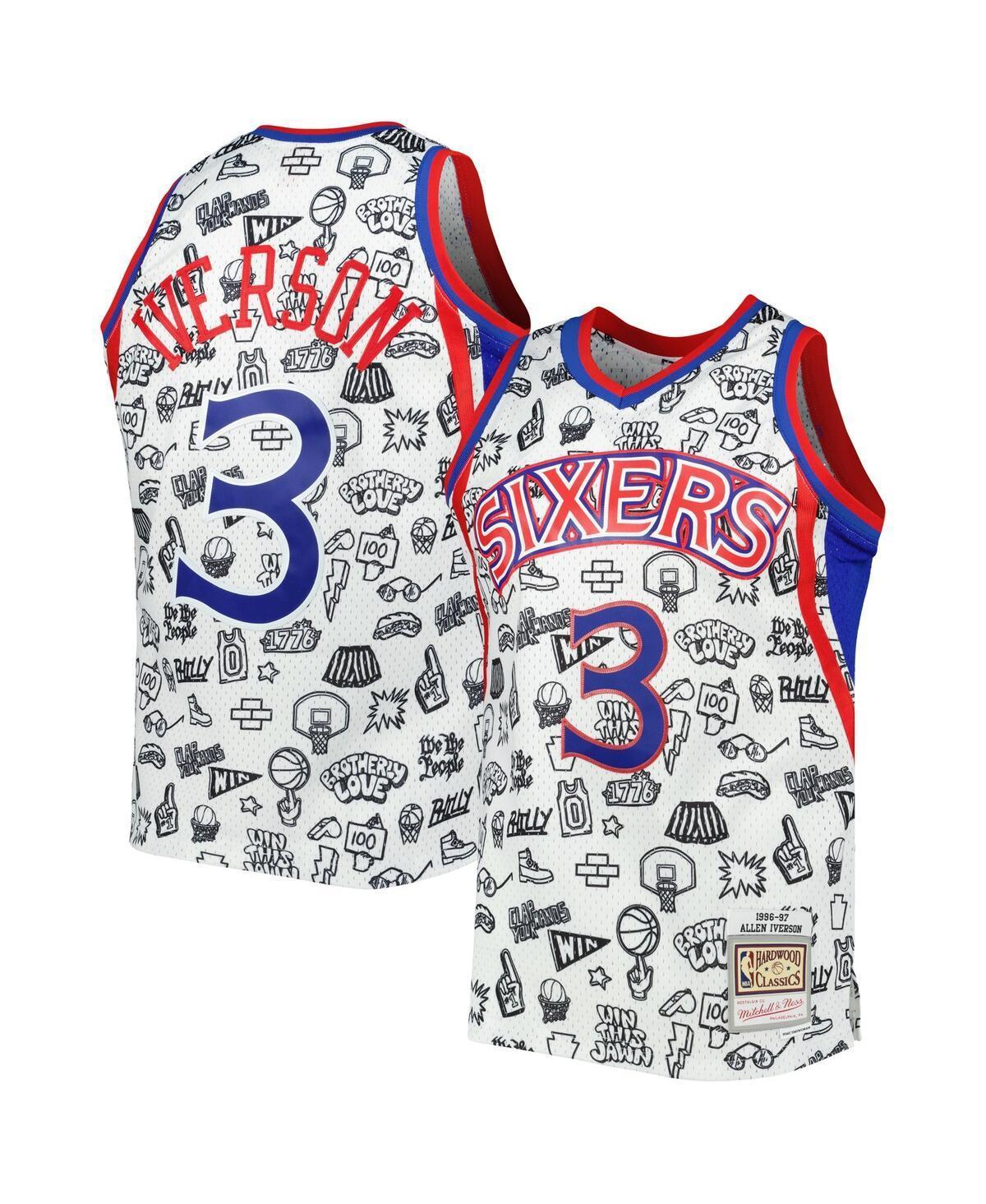 Men's Mitchell & Ness Allen Iverson White Philadelphia 76ers 1996/97 Swingman Jersey, Size: 2XL, 76r White Product Image