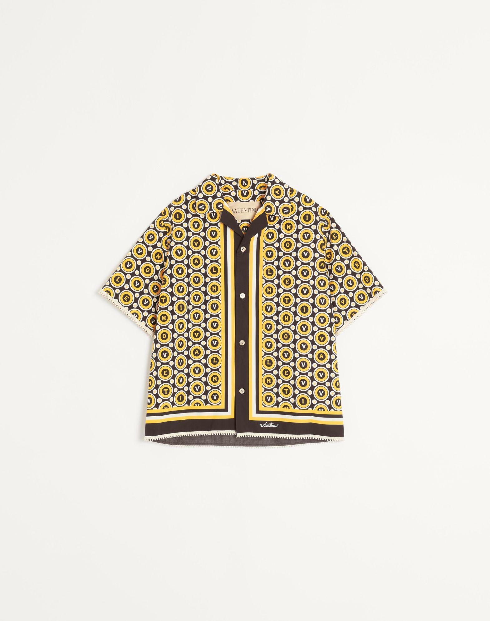 Cotton Poplin Bowling Shirt With Bulles Royales Print Product Image