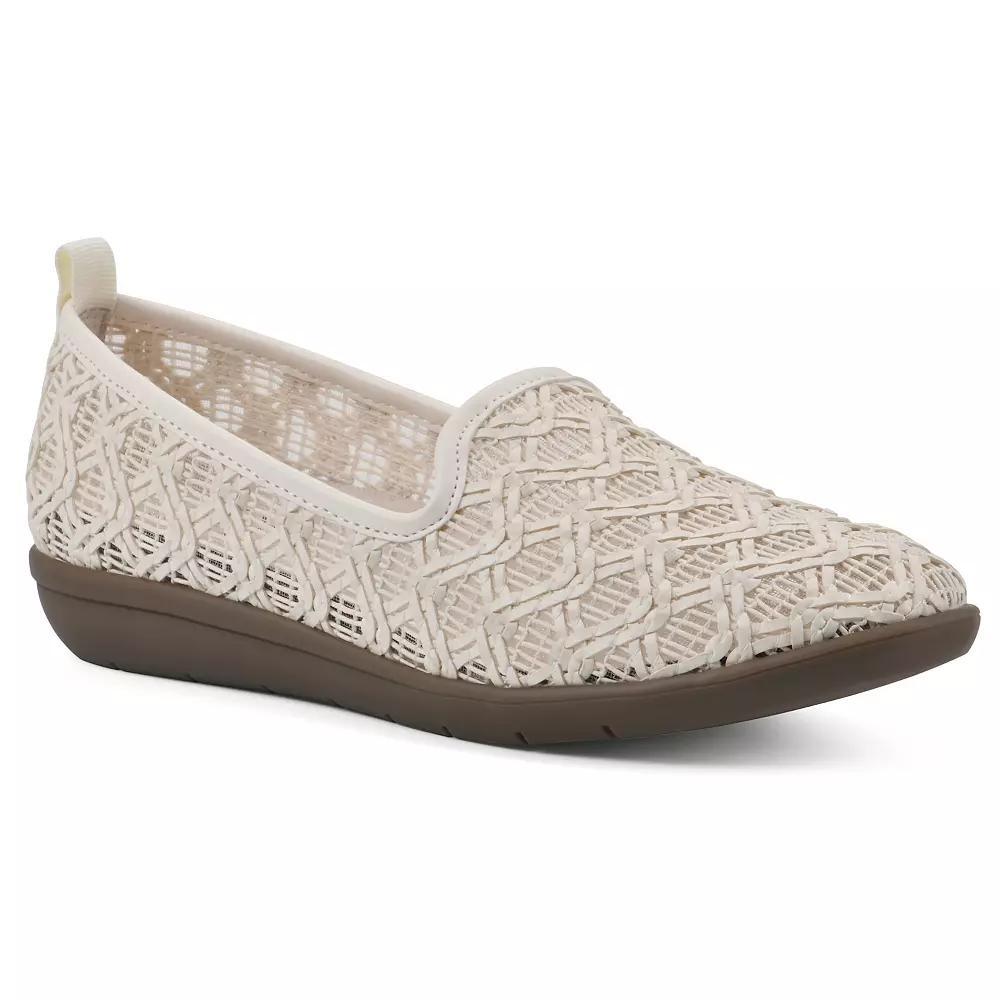 Cliffs by White Mountain Twisty Women's Flats, Size: 7.5, Ivory Fabric Product Image