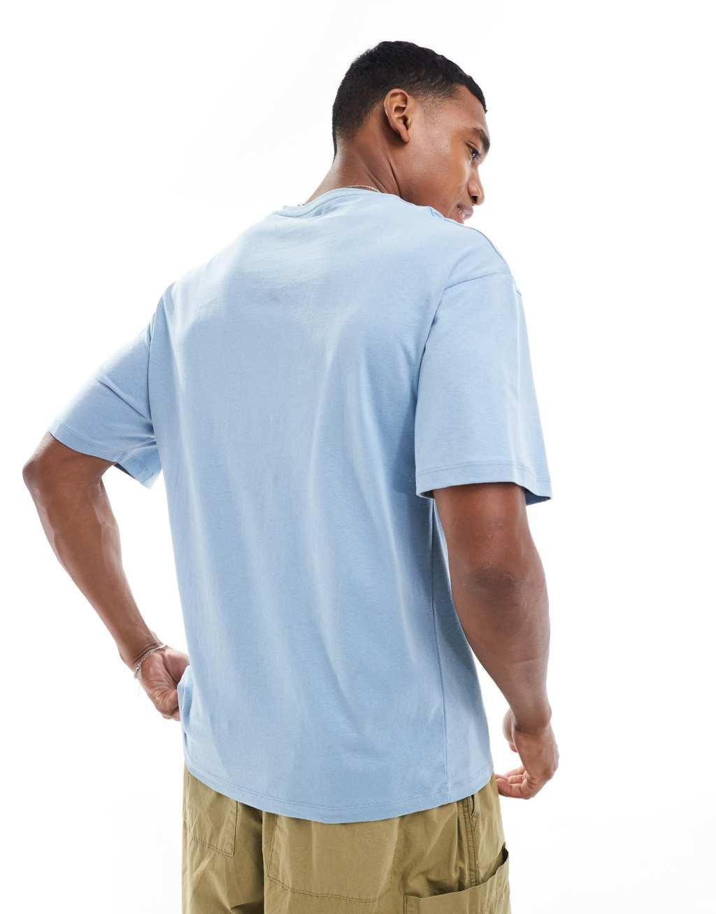 ADPT oversized t-shirt with chest print in pastel blue Product Image