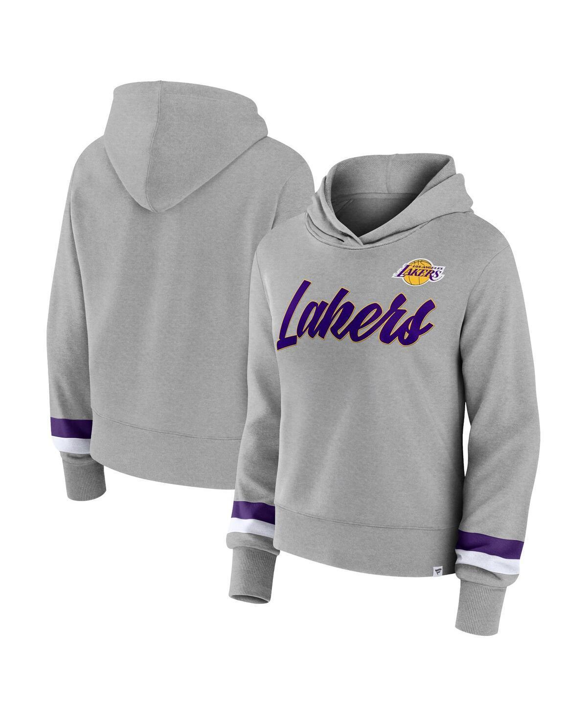 Women's Fanatics Branded Heather Gray Los Angeles Lakers Halftime Pullover Hoodie, Size: Small, Grey Product Image