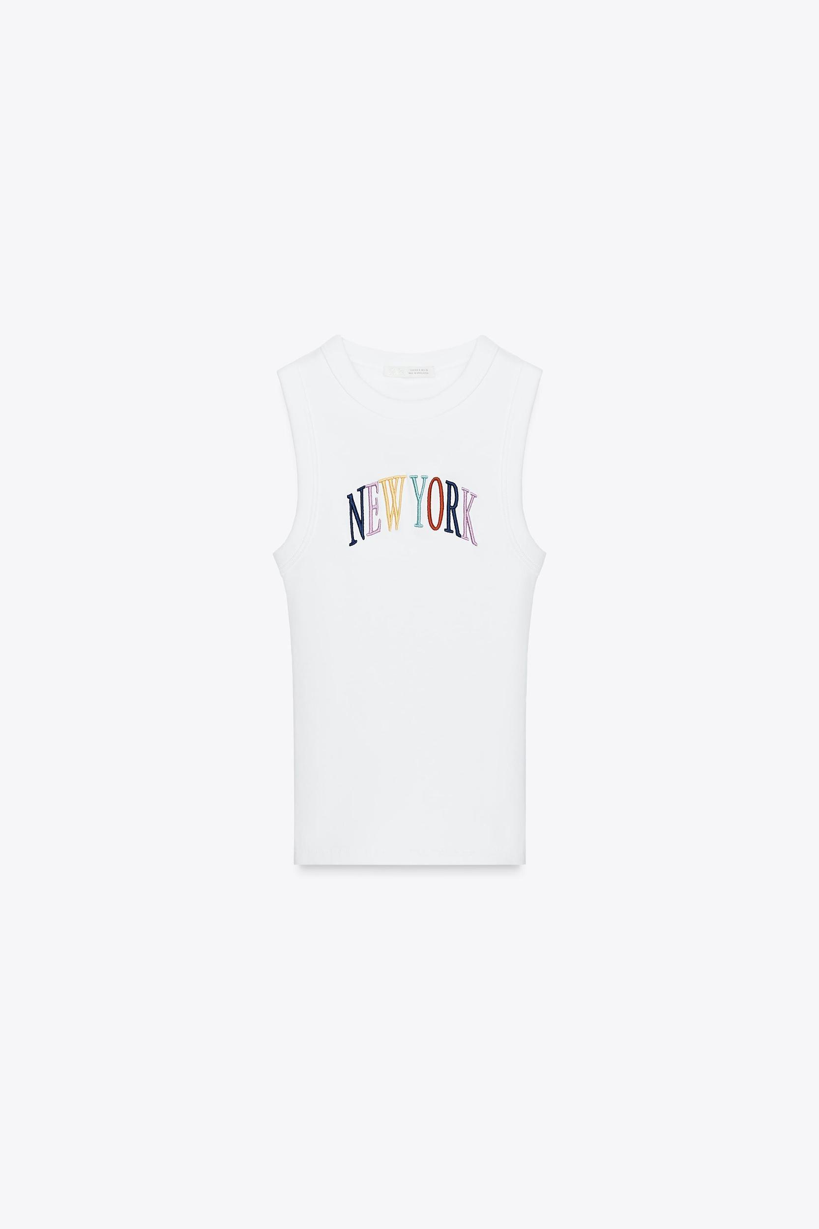 EMBROIDERED TEXT TOP Product Image