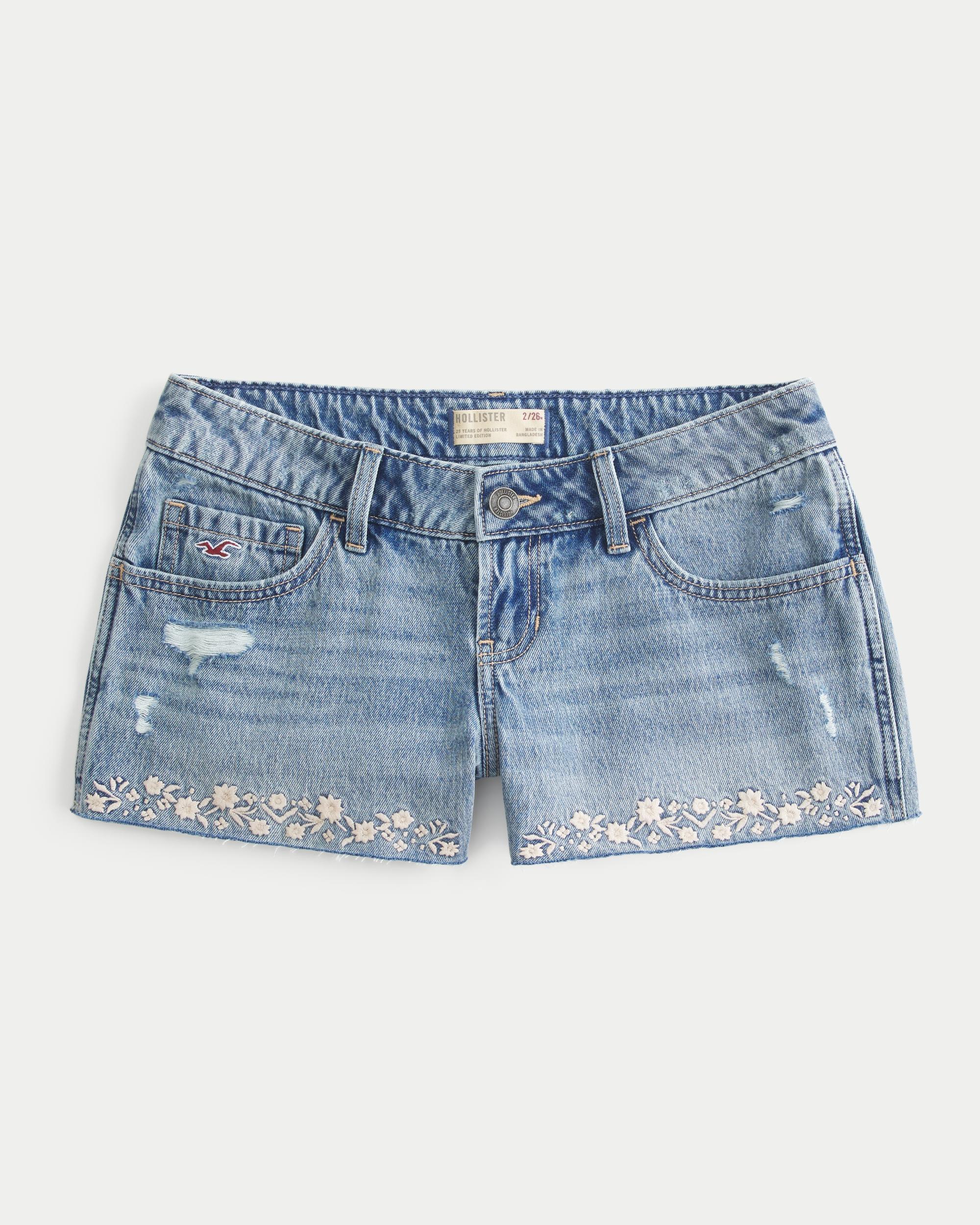 Ultra Low-Rise Khaki Twill Mini Shorts Product Image