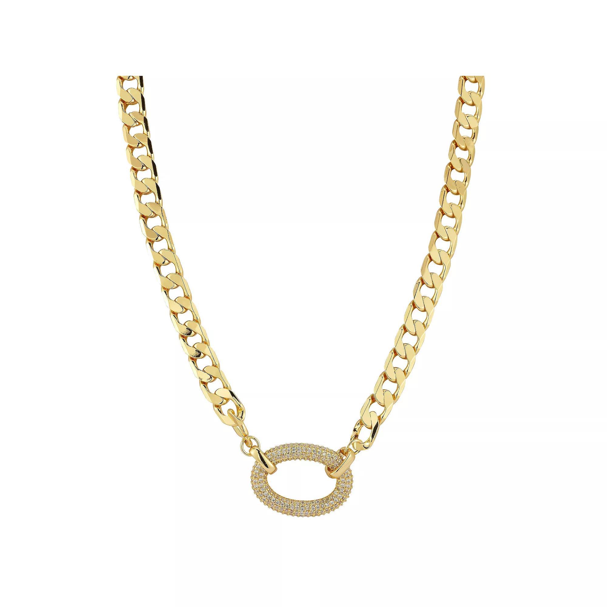 WINX Cubic Zirconia Bold Link Necklace, Women's, Size: 18", Gold Tone Product Image
