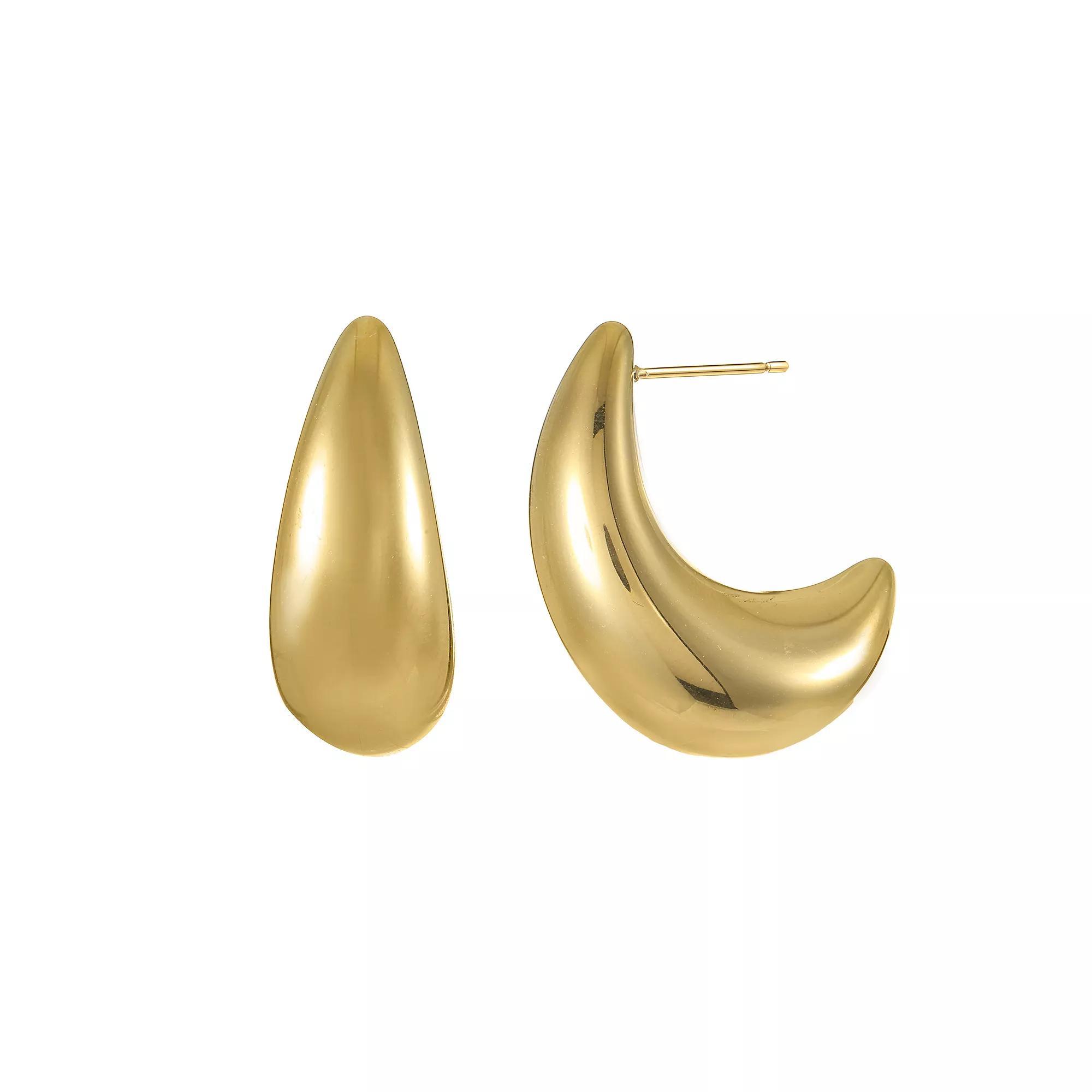 City Luxe Gold Tone Large Chunky Hoop Earrings, Women's Product Image