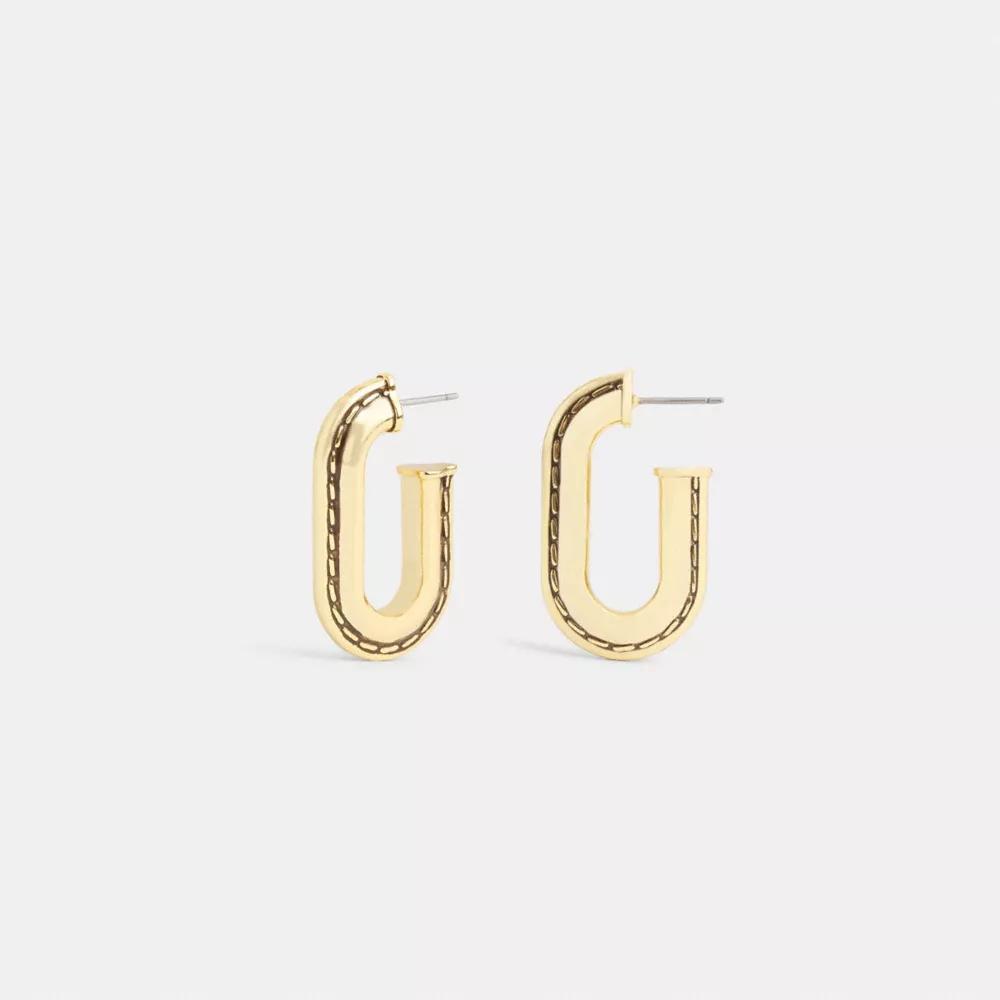 Large Stitched Chain Link Earrings Product Image