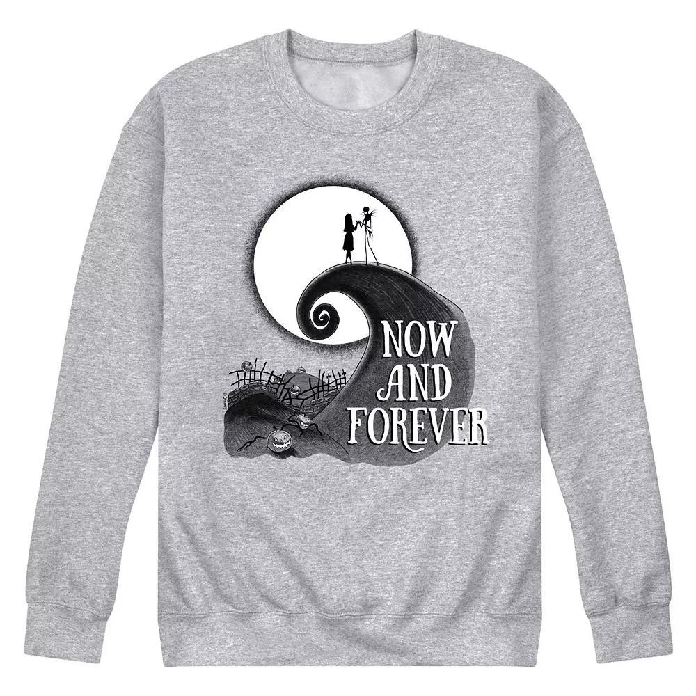 Disneys Nightmare Before Christmas Jack Sally Mens Fleece Sweatshirt Grey Gray Product Image
