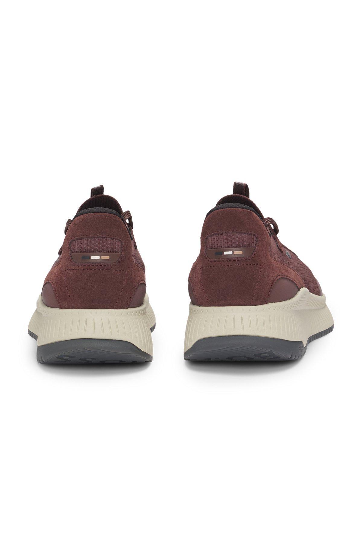 BOSS - TTNM EVO trainers with knitted uppers - Dark Red Product Image