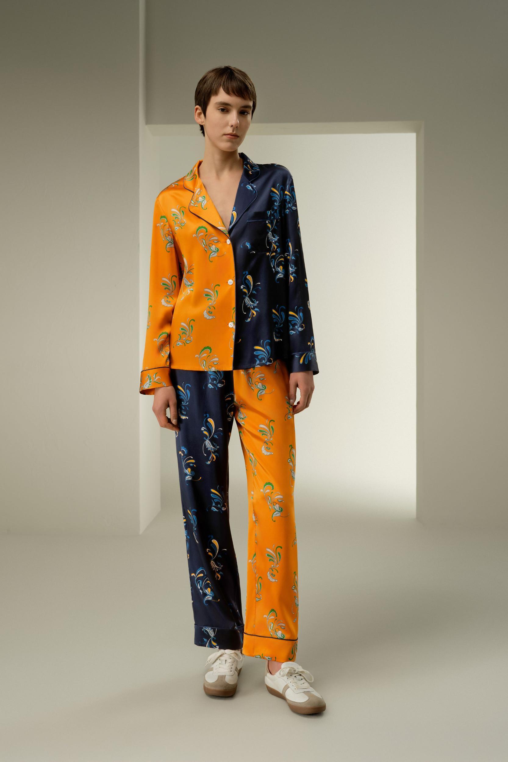 Two-Tone Printed Pajama Set Product Image