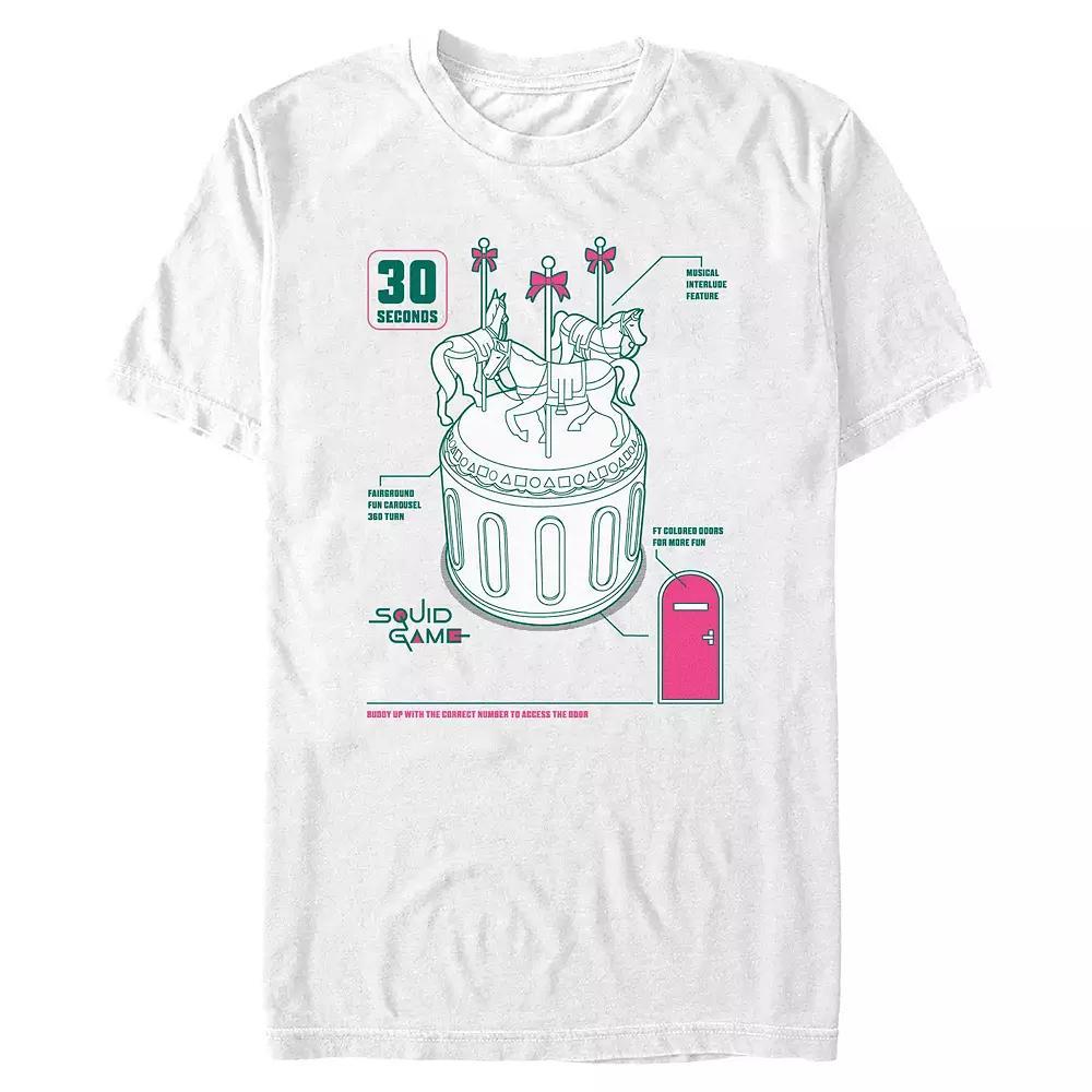 Men's Squid Game Carousel Game Description Graphic Tee, Size: Medium, White Product Image