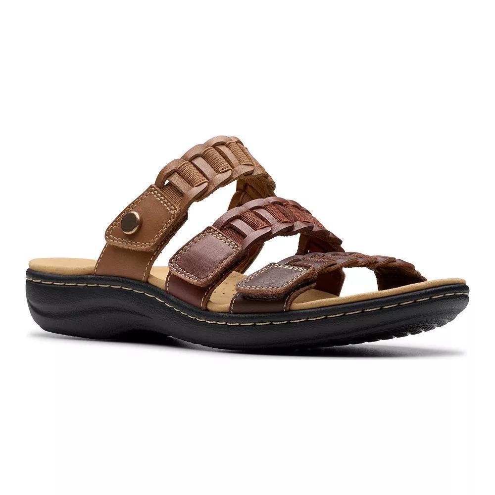 Clarks® Laurieann Hope Women's Leather Slide Sandals, Size: 7, Brown Team Leather Product Image