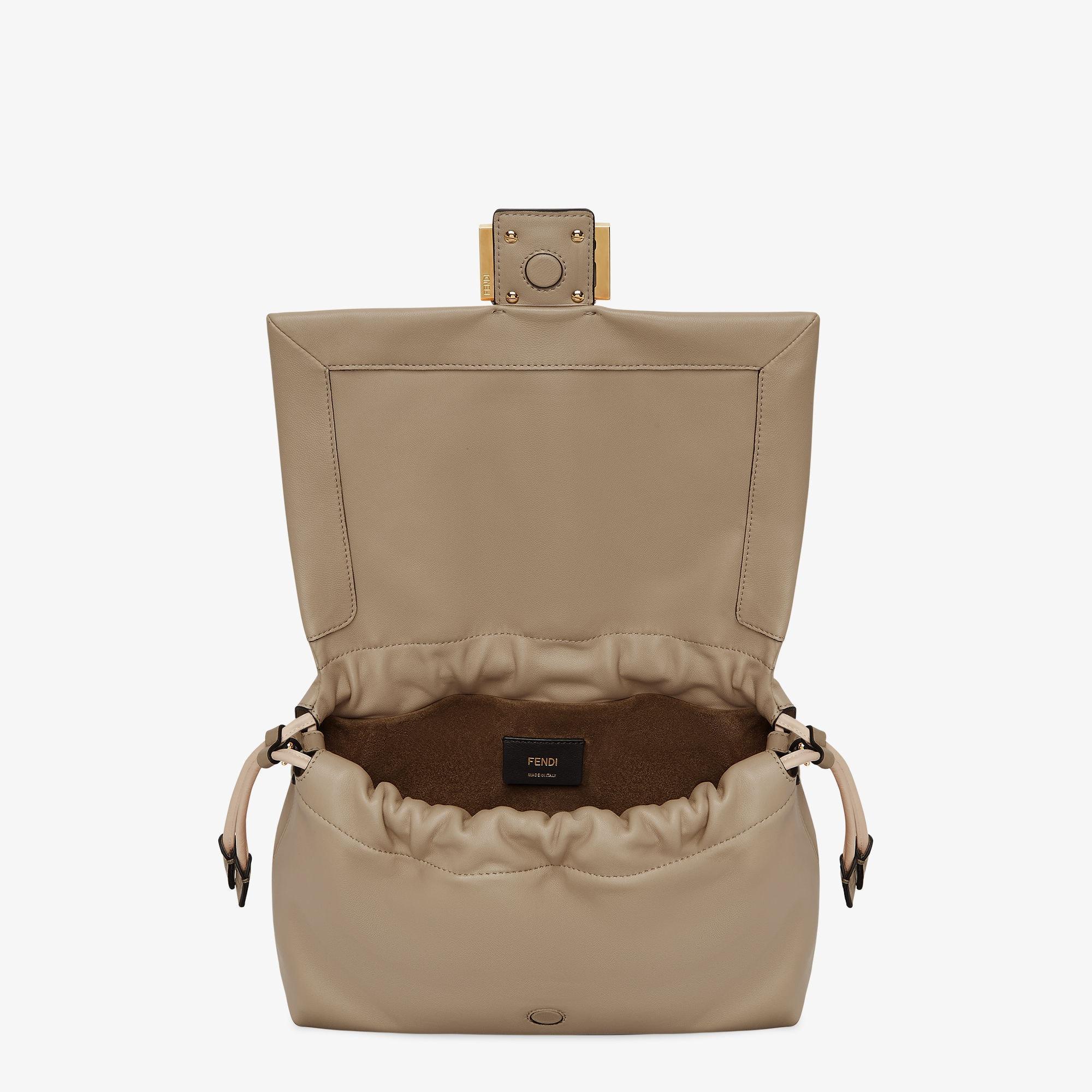 Mamma Baguette MediumDove gray nappa leather bag Product Image