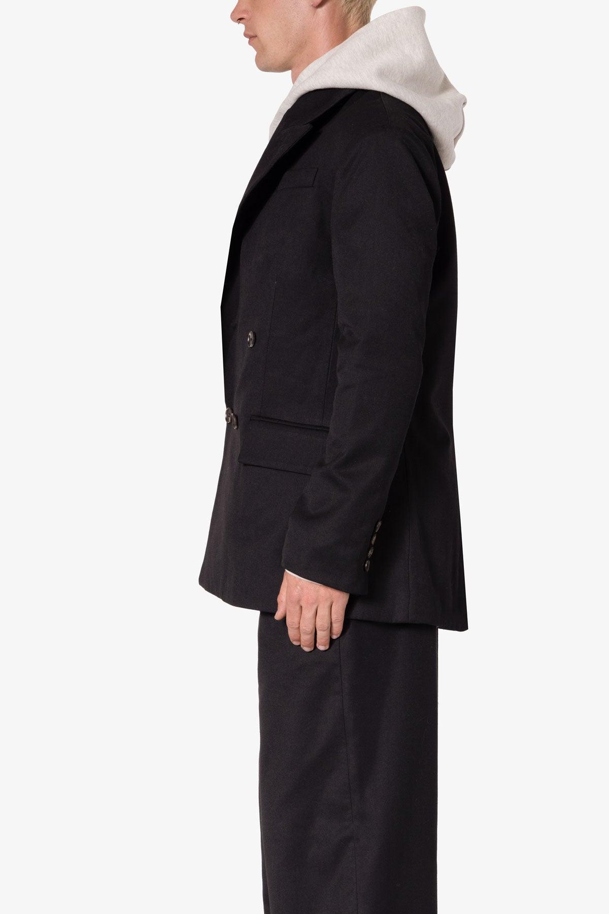 Double Breasted Suit Jacket - Black Product Image