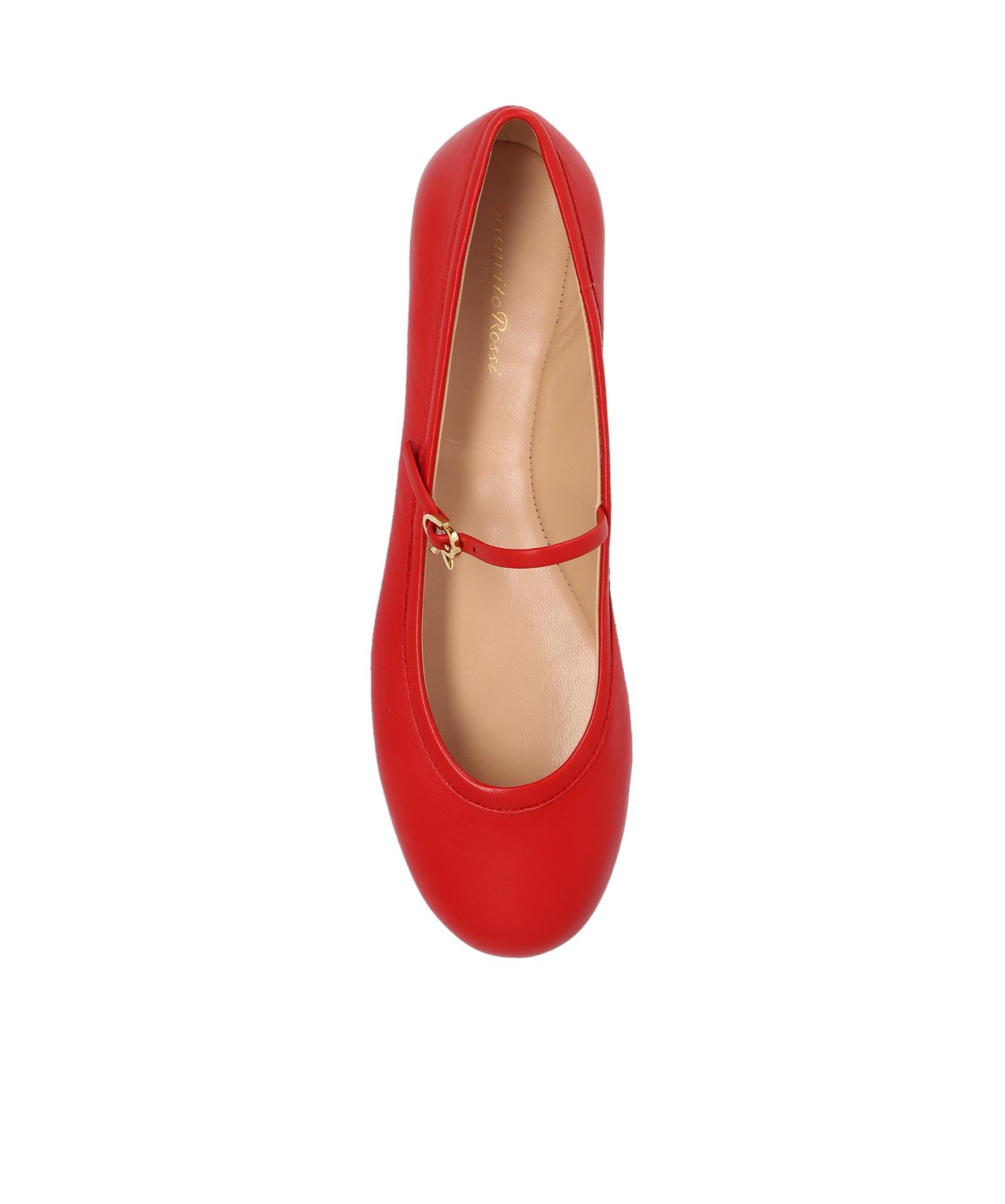 GIANVITO ROSSI Woman Ballet Flats Red Size 8 Leather In Red Nappa Product Image