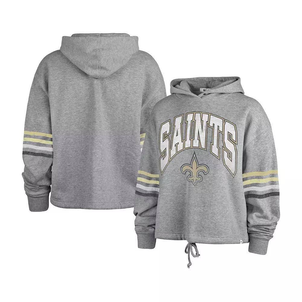 Women's '47 Heather Gray New Orleans Saints Upland Bennett Pullover Hoodie, Size: Medium, Grey Product Image