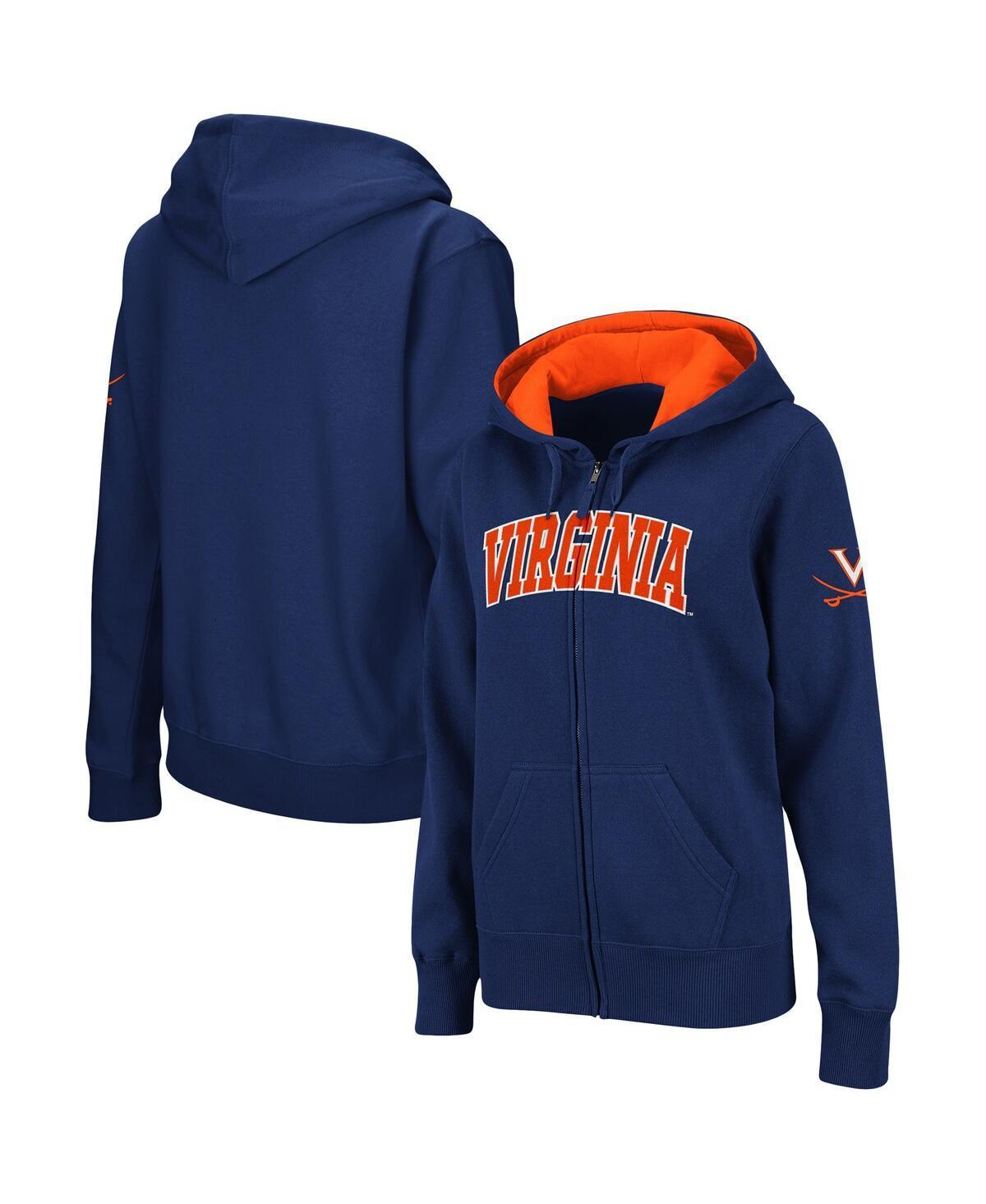 Womens Navy Virginia Cavaliers Arched Name Full-Zip Hoodie Product Image
