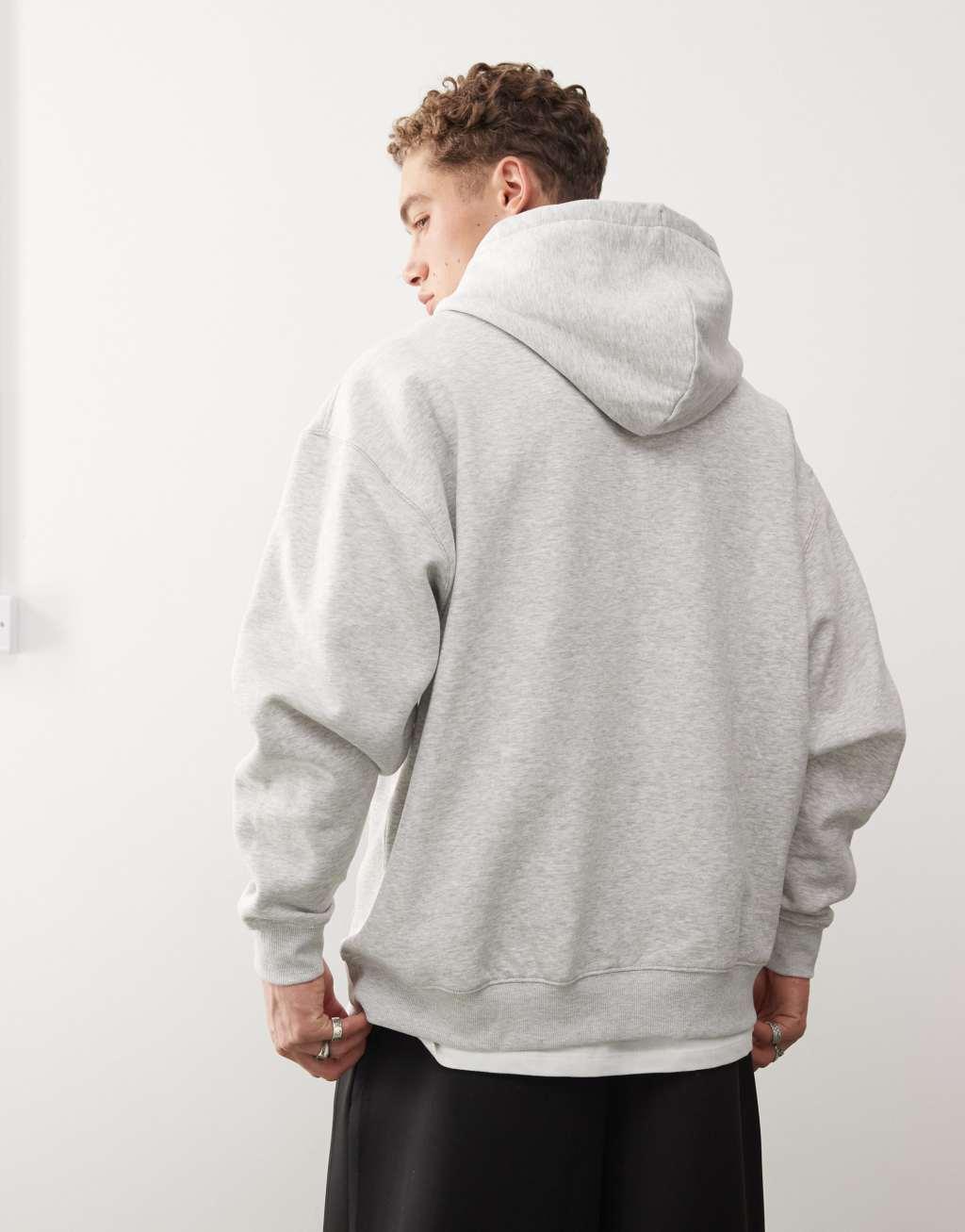 Weekday oversized hoodie in gray melange Product Image