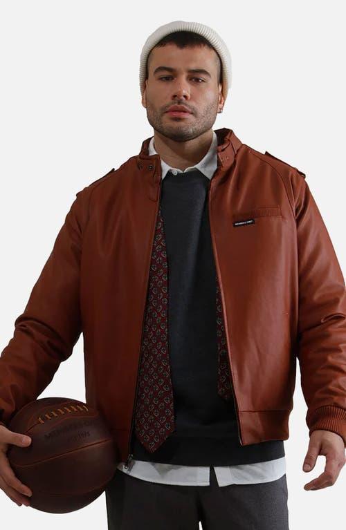 Members Only Men's Faux Leather Iconic Racer Jacket in Cognac at Nordstrom, Size Large Product Image