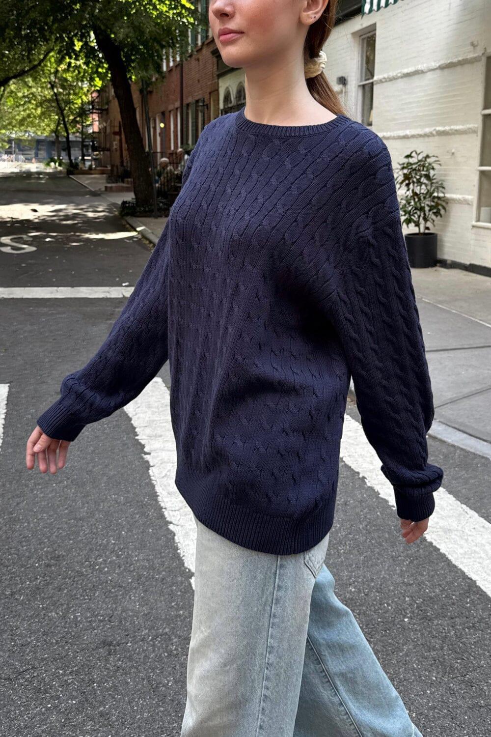 Brianna Cotton Cable Knit Sweater Product Image
