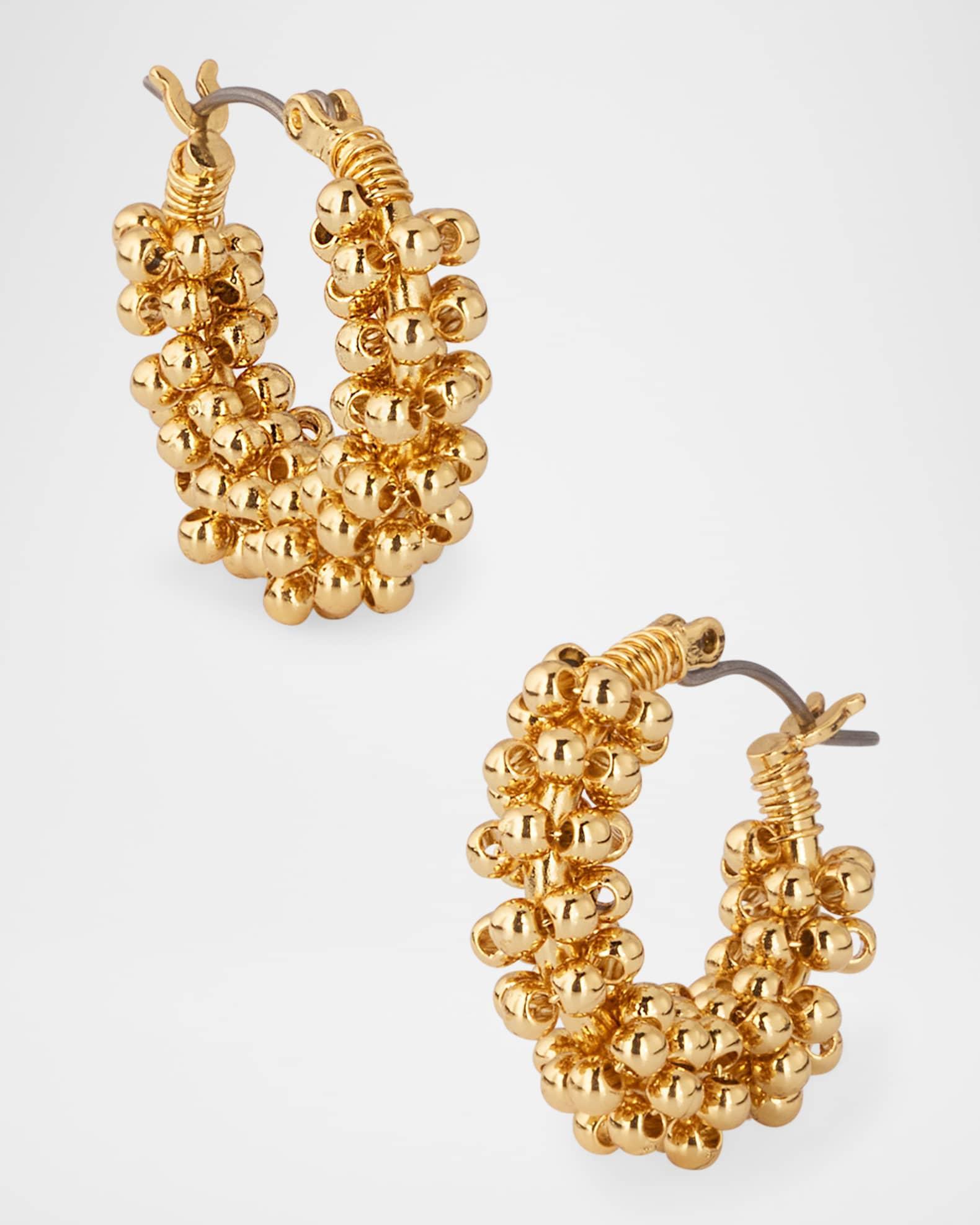 Polished Cluster Bead Hoop Earrings Product Image