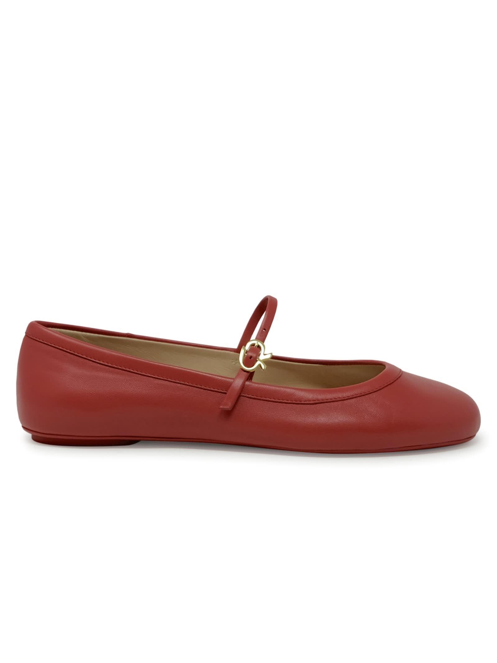 GIANVITO ROSSI Woman Ballet Flats Red Size 8 Leather In Red Nappa Product Image