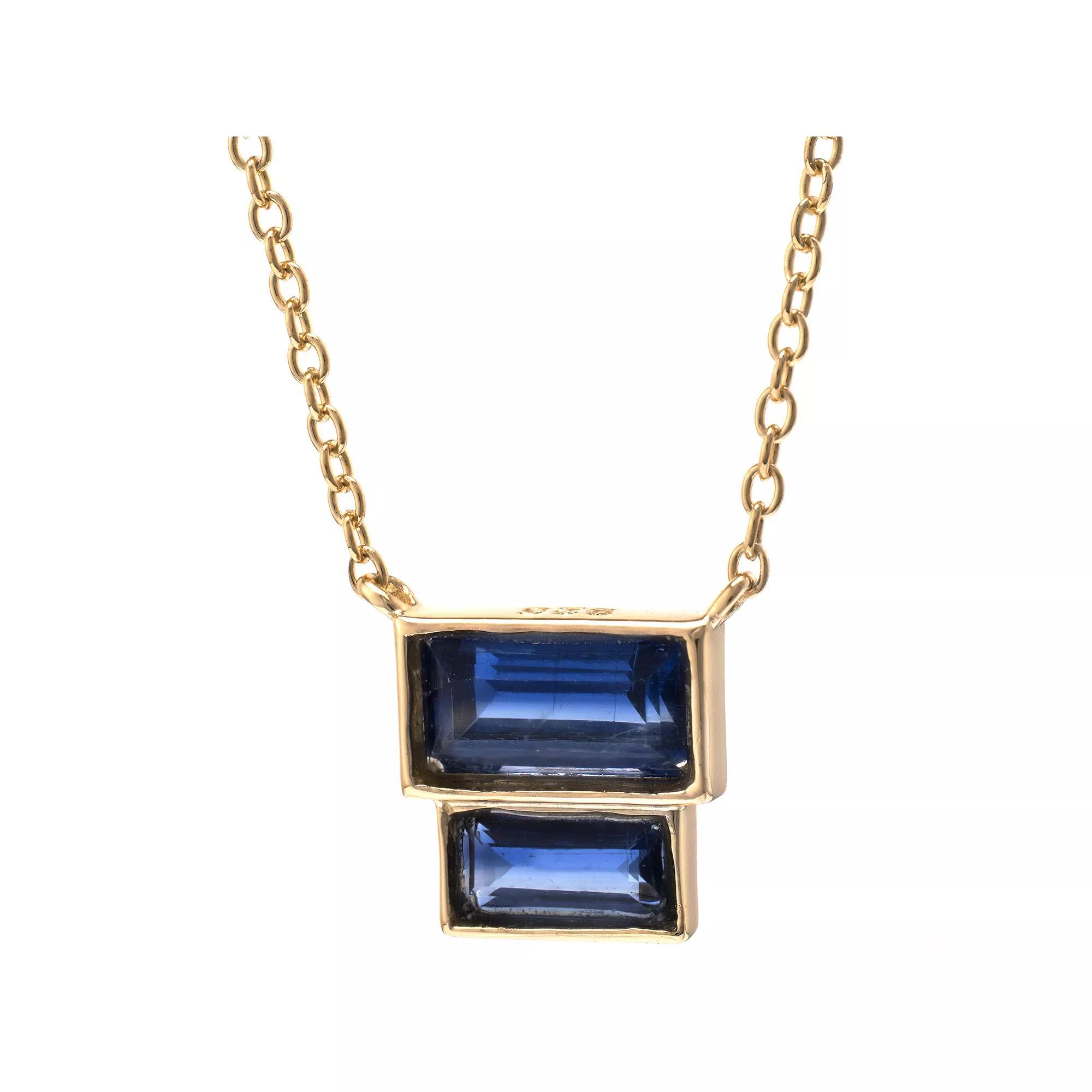 Gemistry 14k Gold Over Silver Kyanite Pendant Necklace, Women's, Size: 18", Gold Tone Product Image