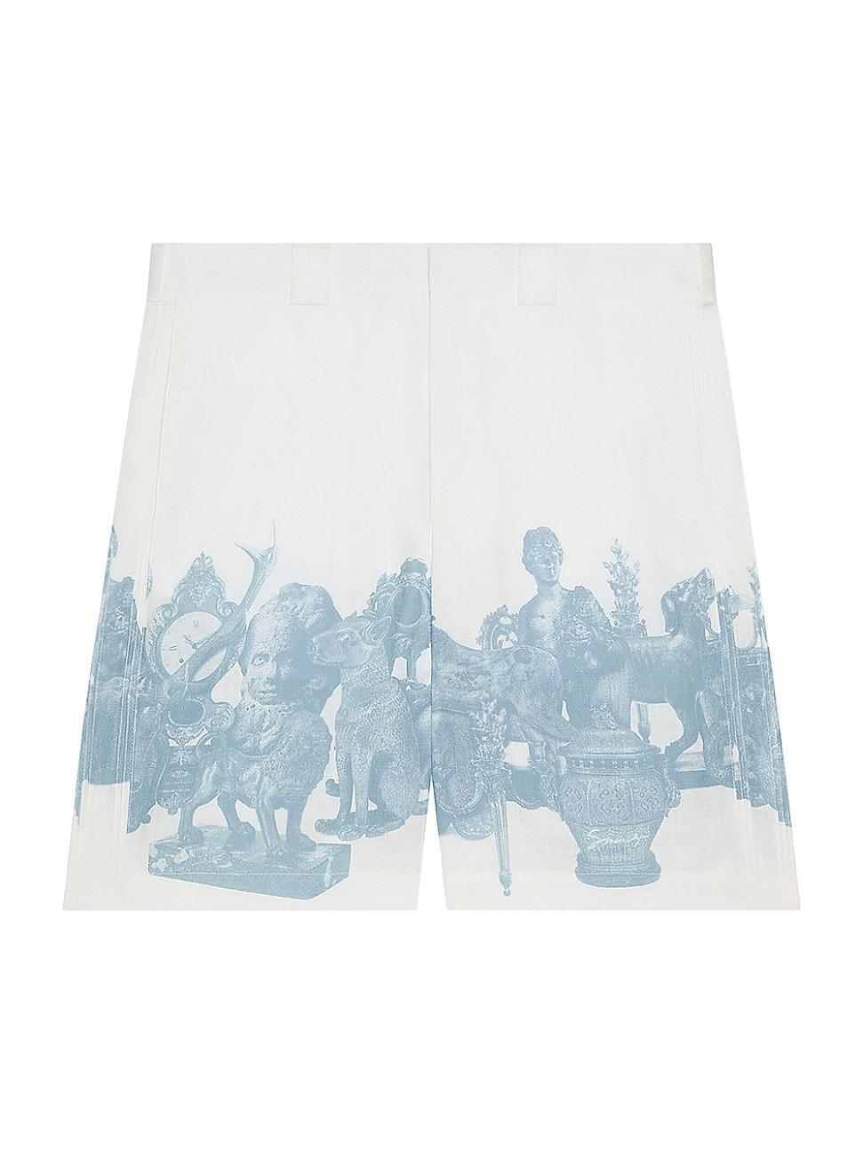 Mens Bermuda Shorts in Linen with Hubert Objects Print Product Image