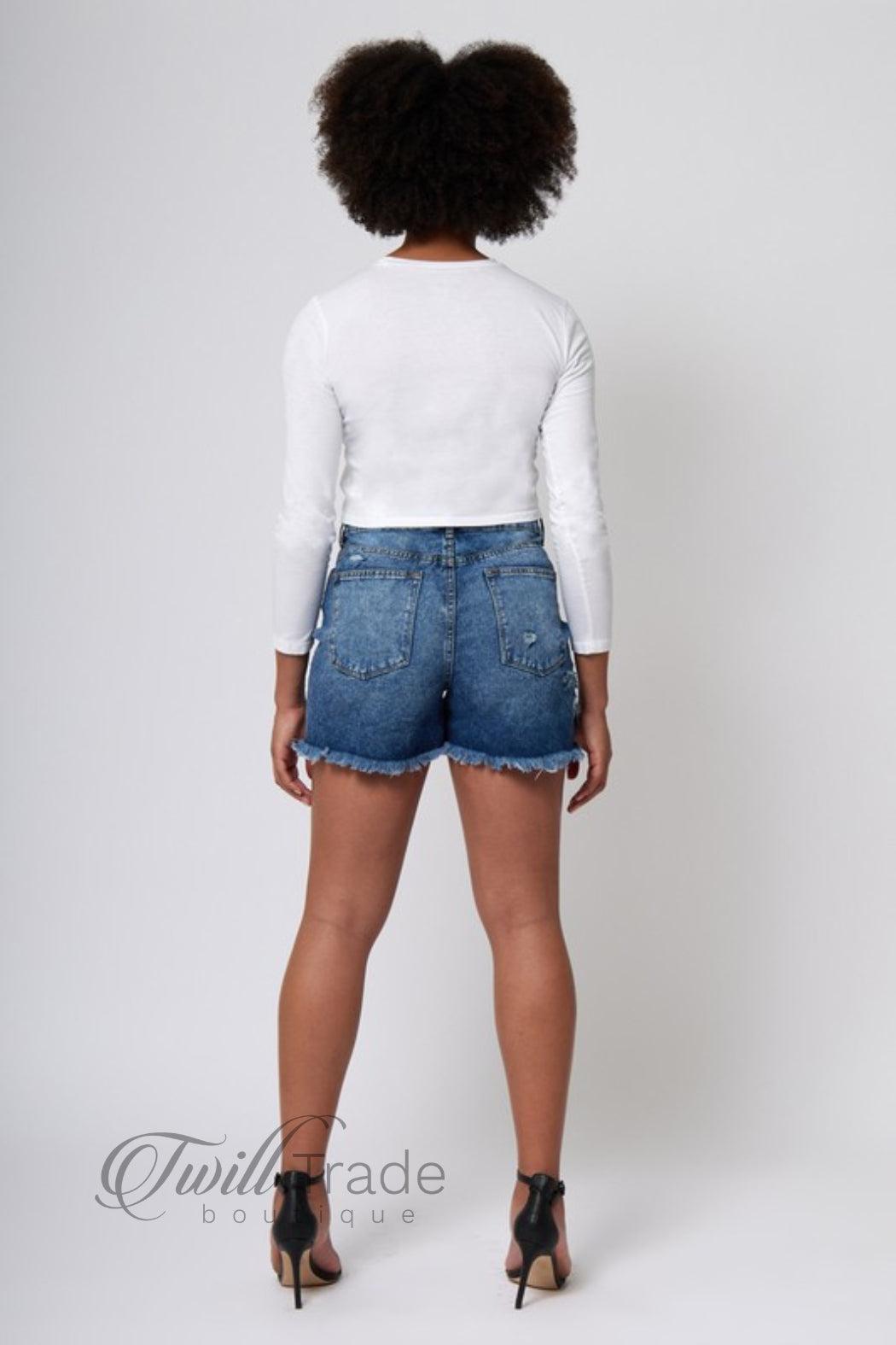 High Rise 90's Shorts Product Image