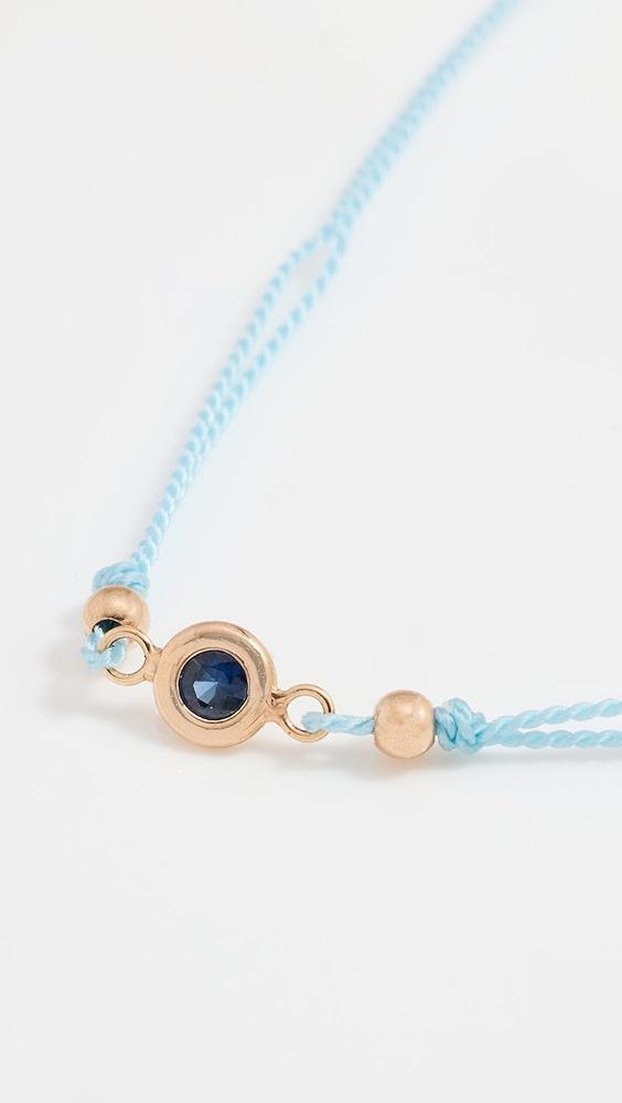 Zoe Chicco 14k Gold Floating Blue Sapphire on Turquoise Cord Bracelet | Shopbop Product Image