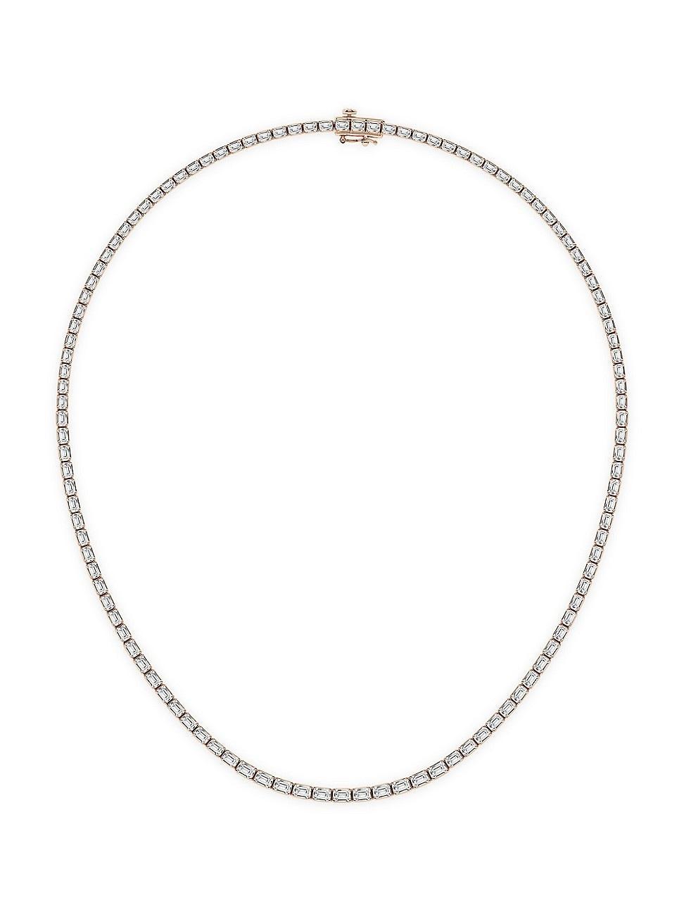 Womens 14K Rose Gold & Emerald-Cut Lab-Grown Diamond Tennis Necklace 10.00-22.00 TCW Product Image