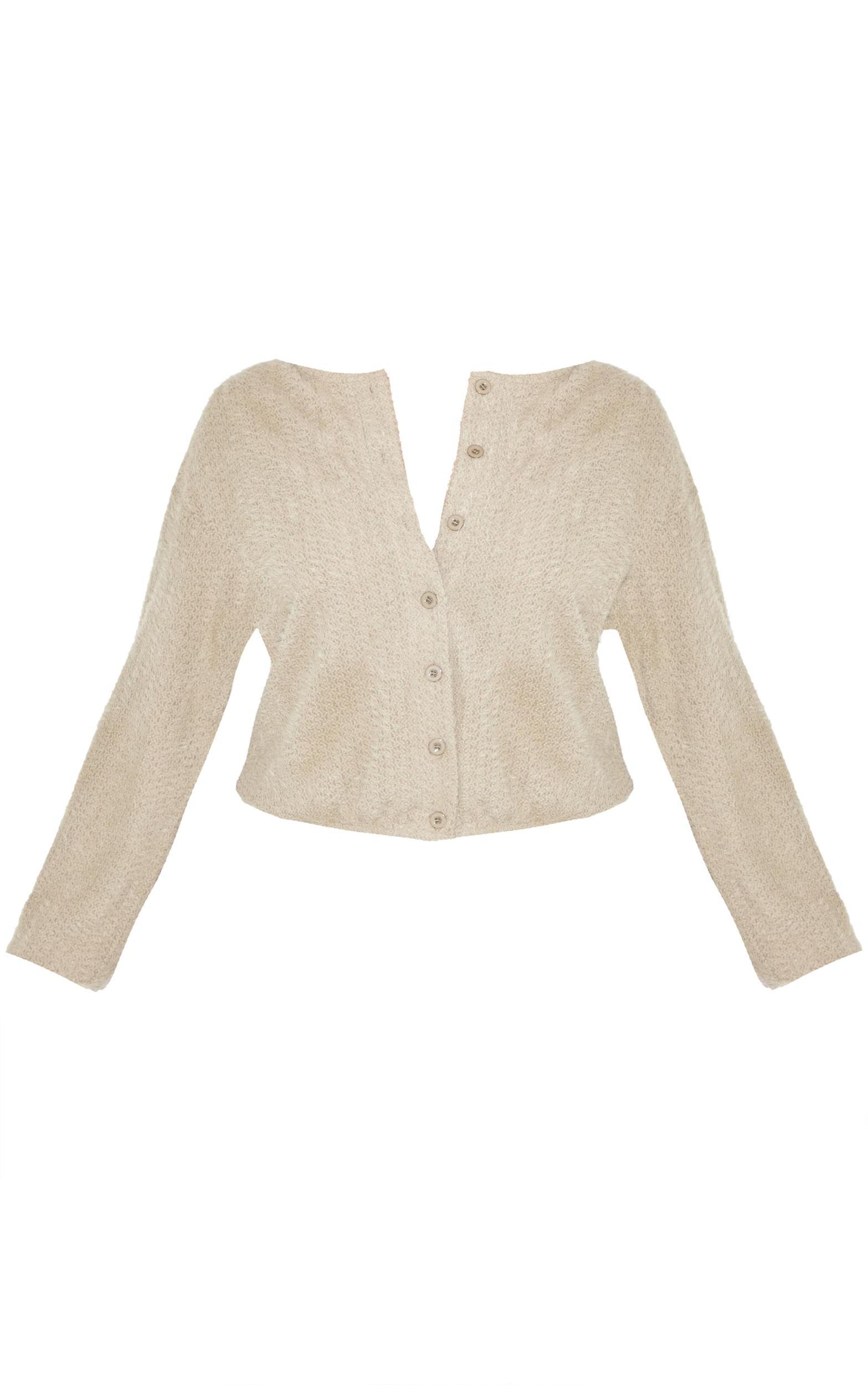 Mushroom Textured Button Up Long Sleeve Cardigan Product Image