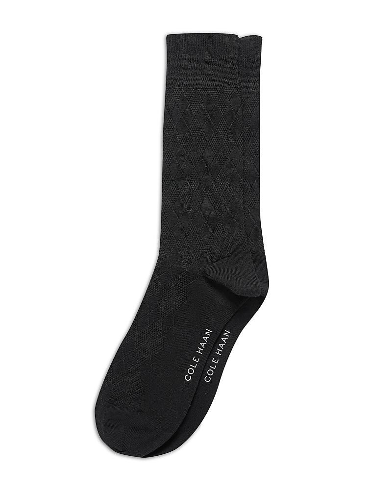 Men's Cole Haan Crew Socks, Black Argyle Product Image