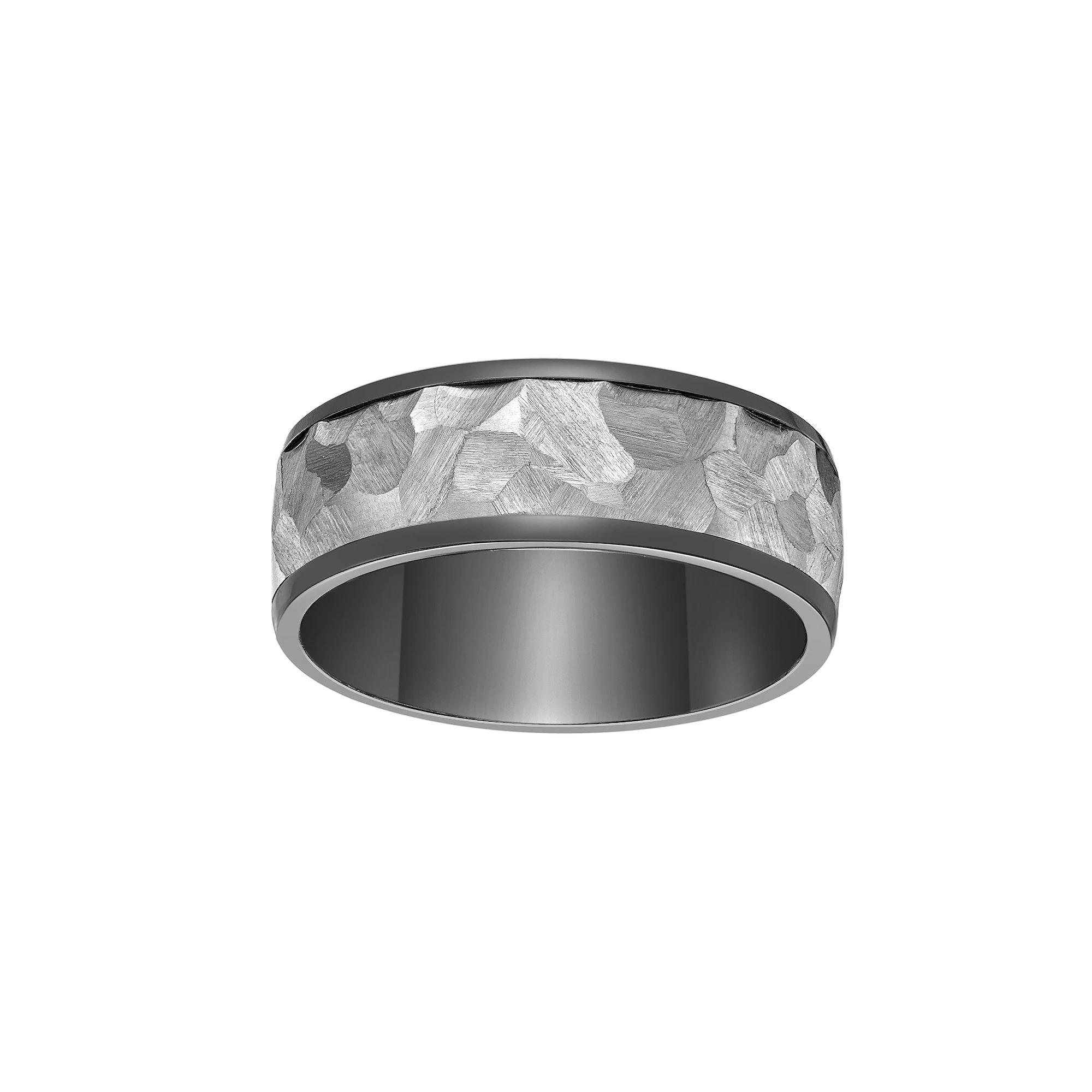 Mens LYNX Black Zirconium Ring Stainless Product Image