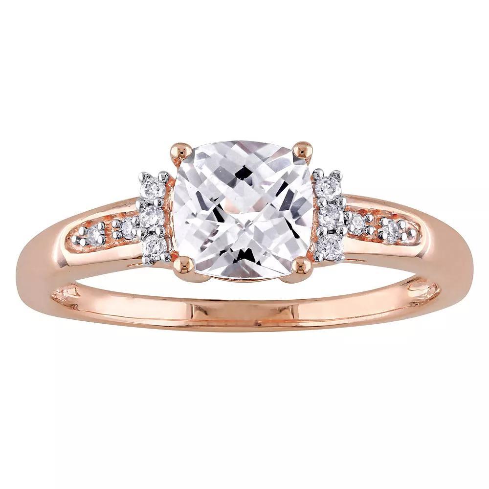 Stella Grace 10k Rose Gold Lab-Created White Sapphire & Diamond Accent Engagement Ring, Womens Product Image