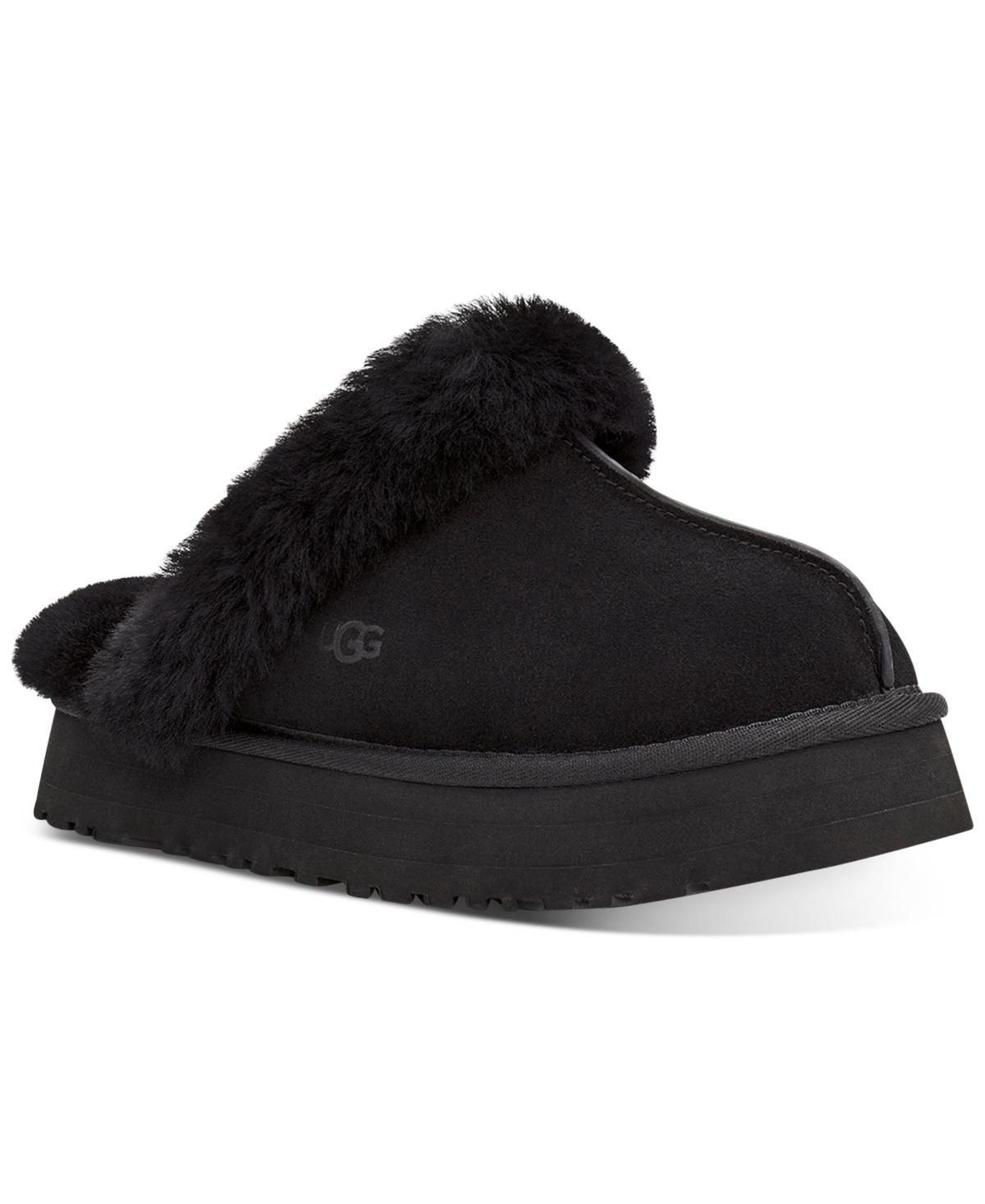 UGG Disquette Suede Fur Platform Slippers Product Image
