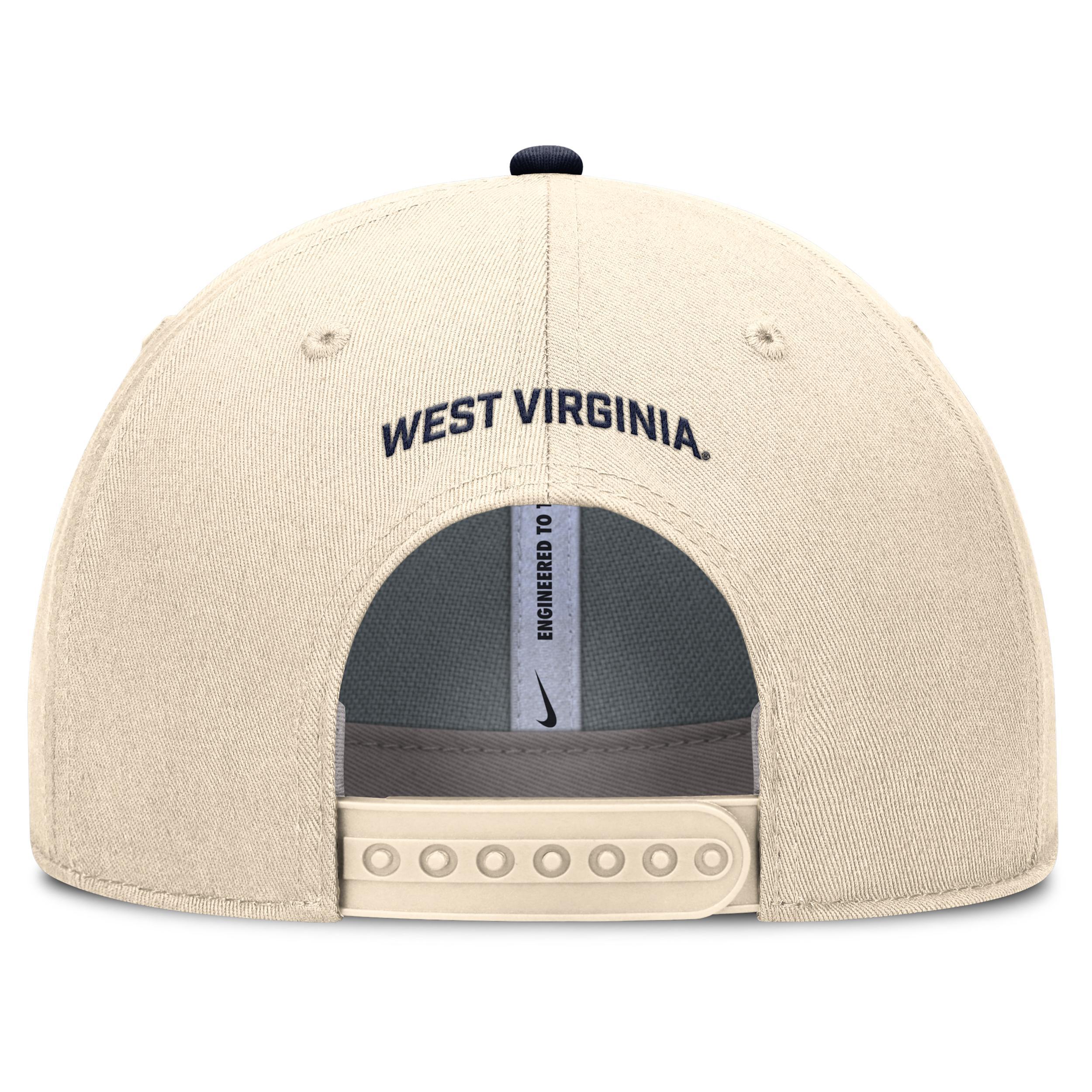 West Virginia Primetime Rise Nike Men's Dri-FIT College Trucker Adjustable Hat Product Image