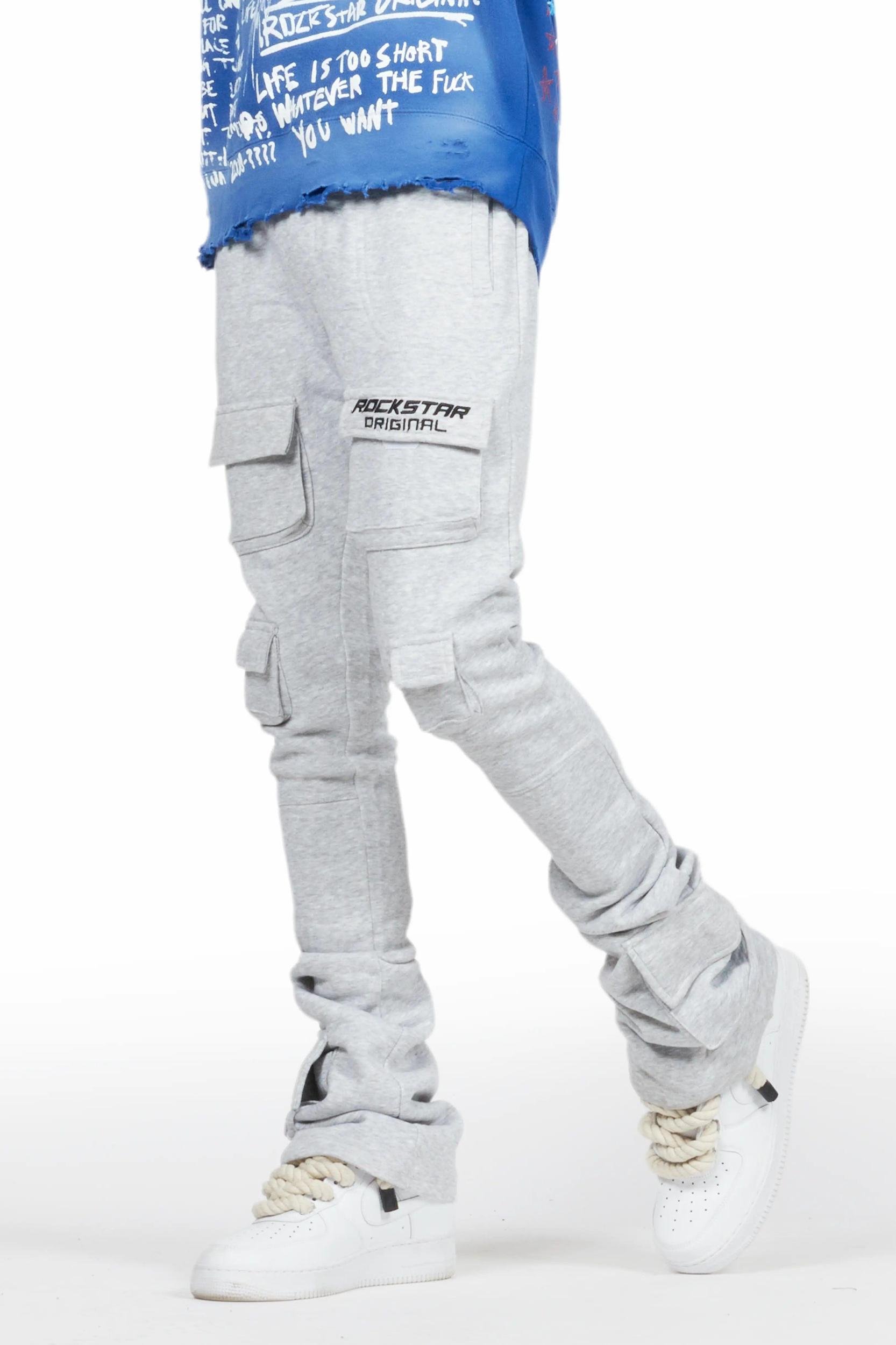 Connor Grey Stacked Flare Track Pant Male Product Image