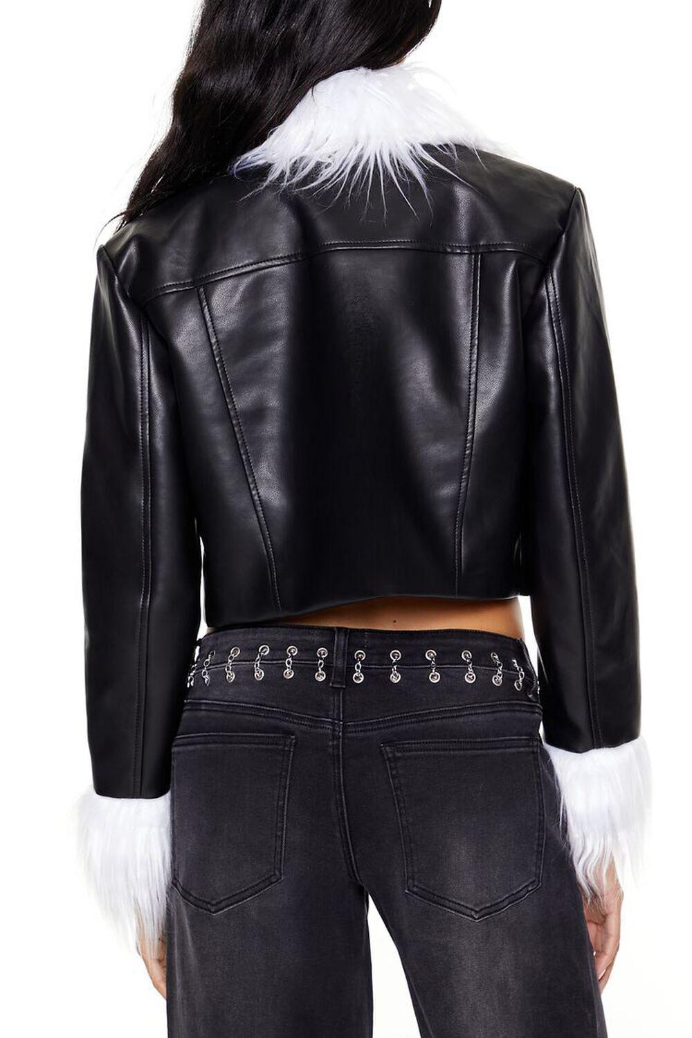 Faux Fur & Leather Trucker Jacket | Forever 21 Product Image