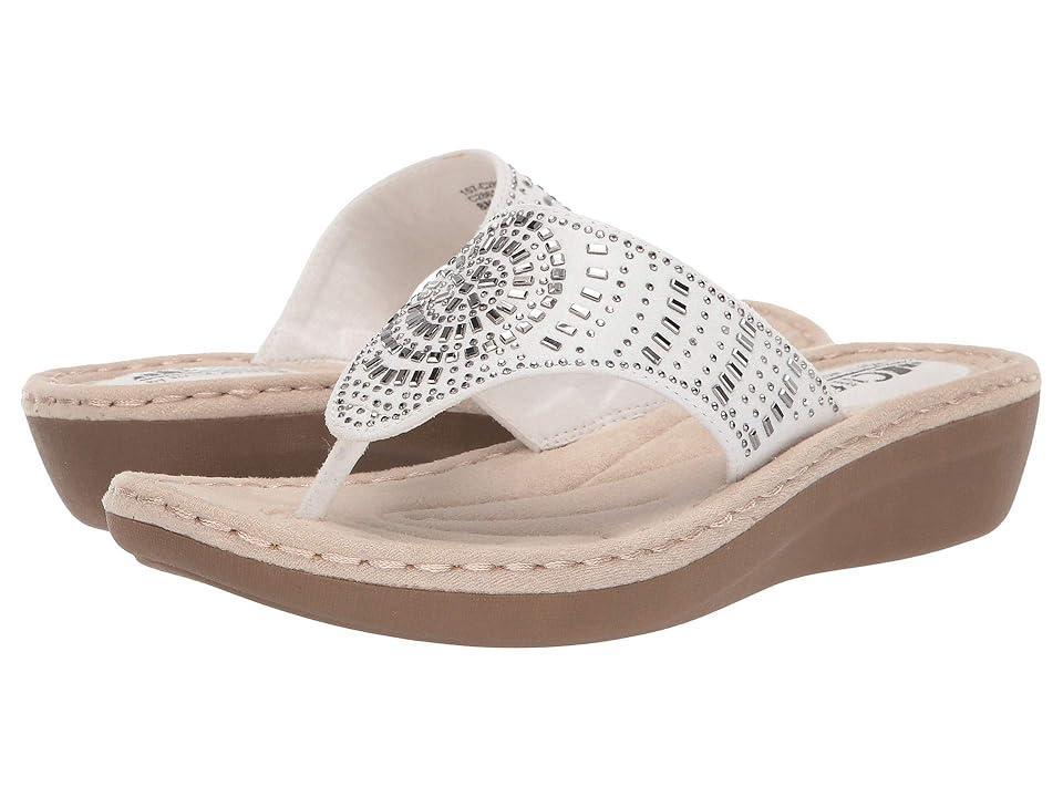 Cliffs By White Mountain Cienna Women's Thong Sandals, Size: 8.5 Wide, White Fabric Product Image