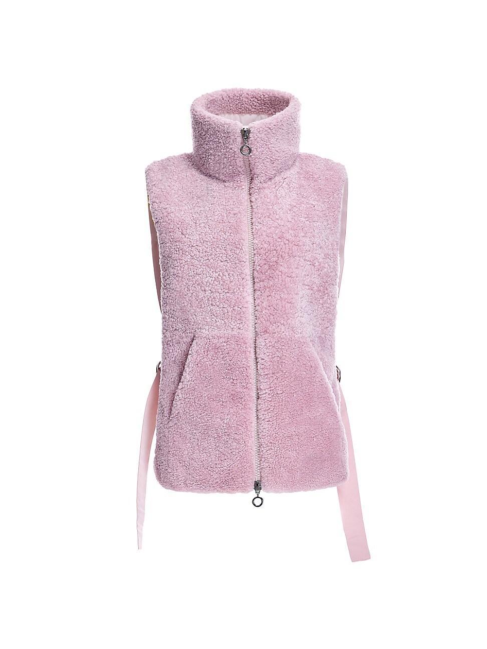 Womens Dyed Shearling & Quilted Shell Vest Product Image
