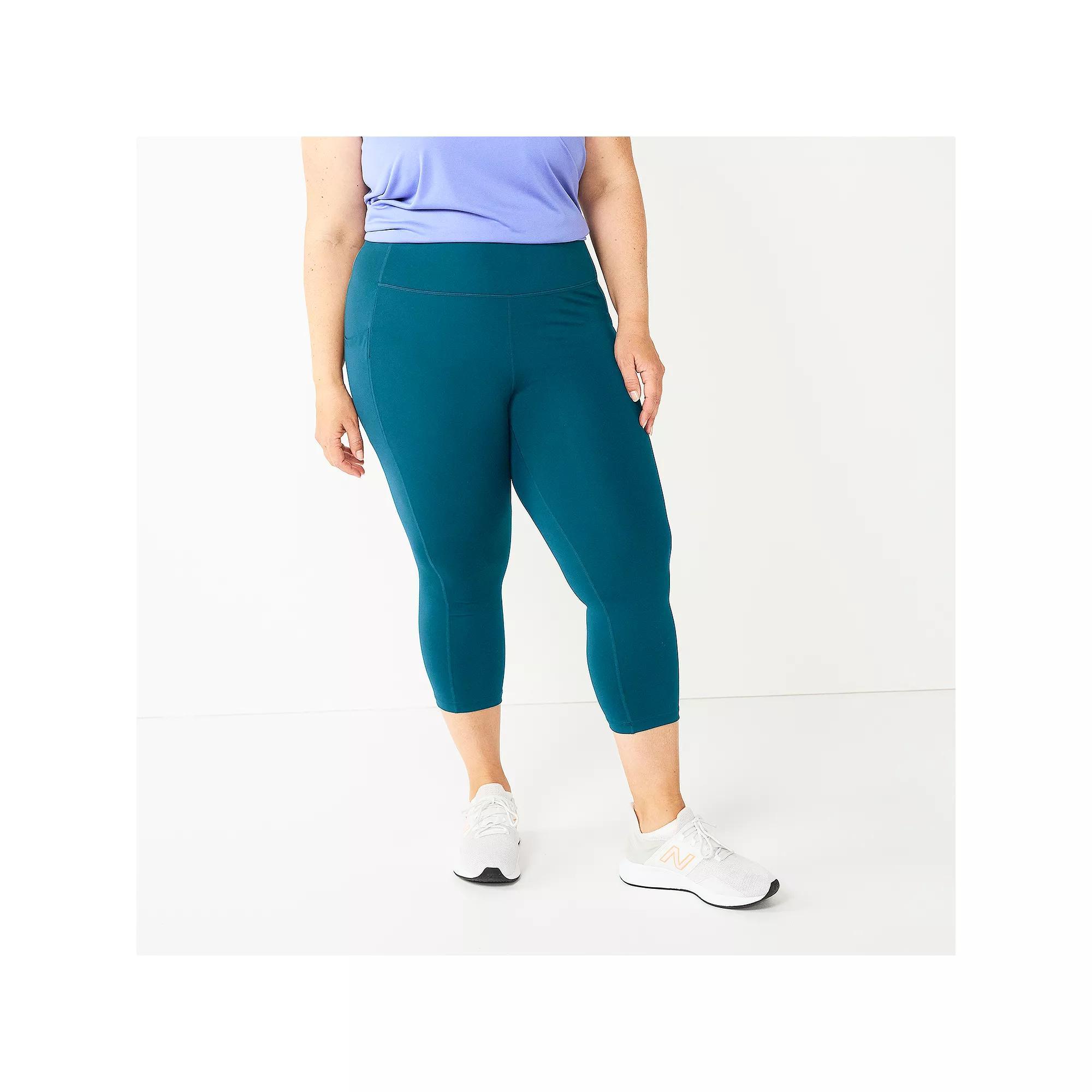 Plus Size Tek Gear® Ultrastretch Pocket High-Waisted Capri Leggings, Women's, Size: 1XL, Solomon Product Image