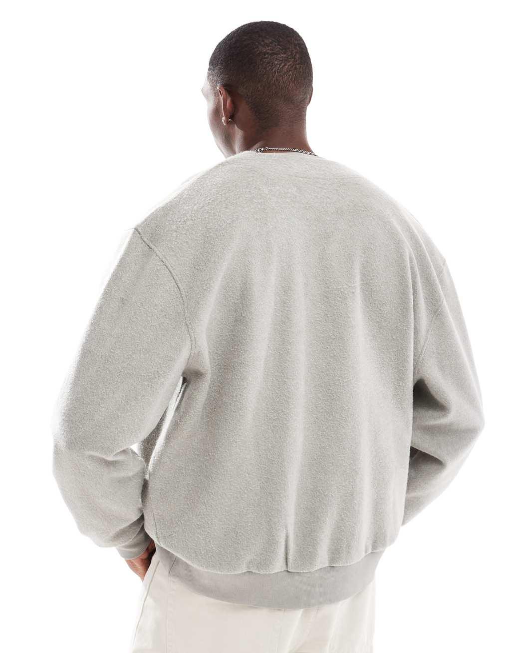 ASOS DESIGN oversized brushed cardigan in beige Product Image