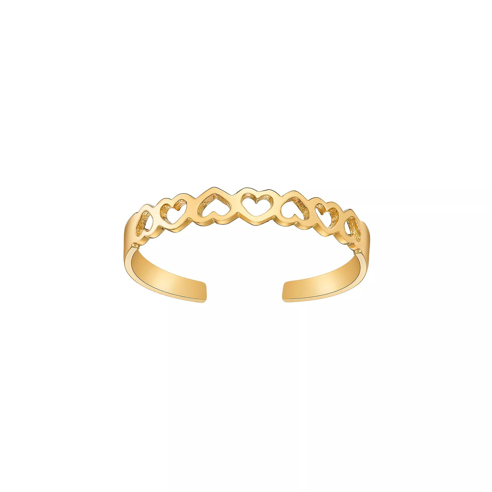 Lila Moon 10k Gold Open Hearts Adjustable Toe Ring, Women's, 14k Gold Product Image