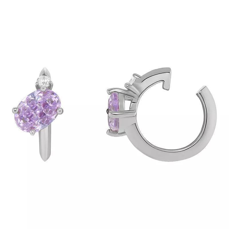 PRIMROSE Sterling Silver Cubic Zirconia Birthstone Ear Cuff, Women's, Silver Tone June Product Image